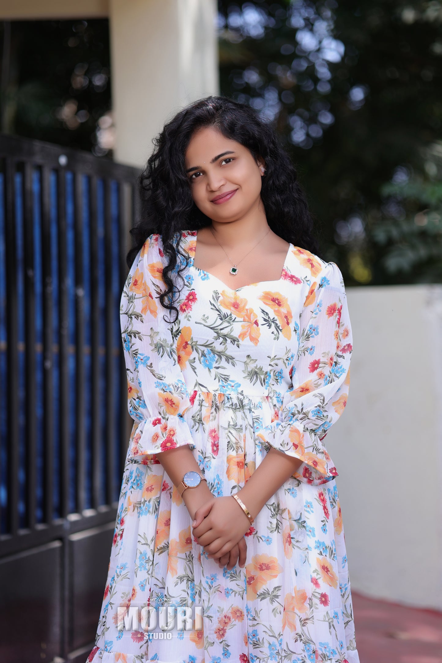 Meghalika White Floral Dress
