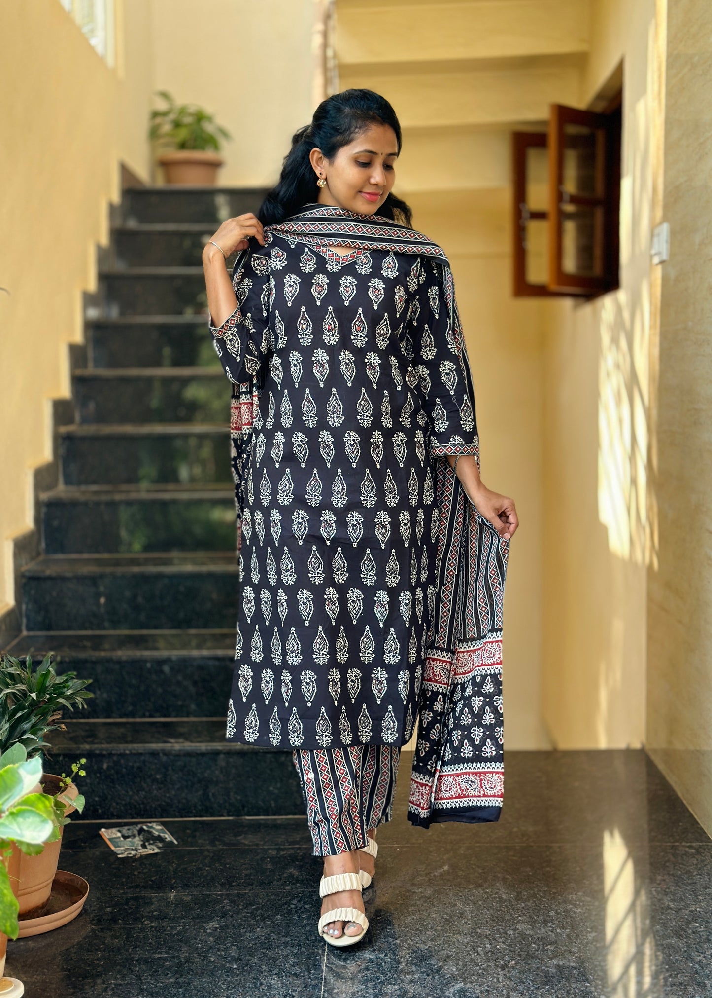 Black straight Kurta set
