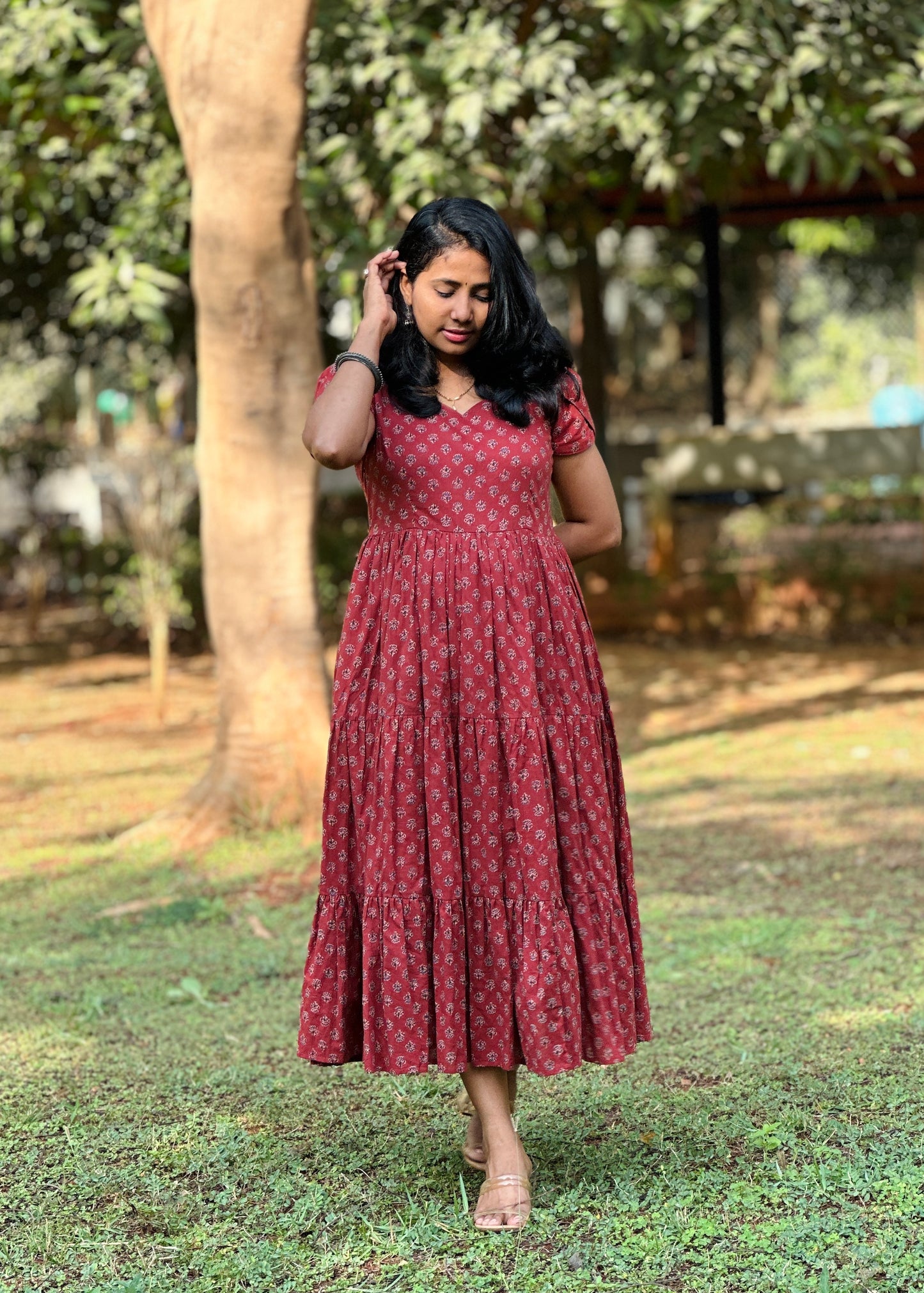 Crimson Charm 3 tier dress