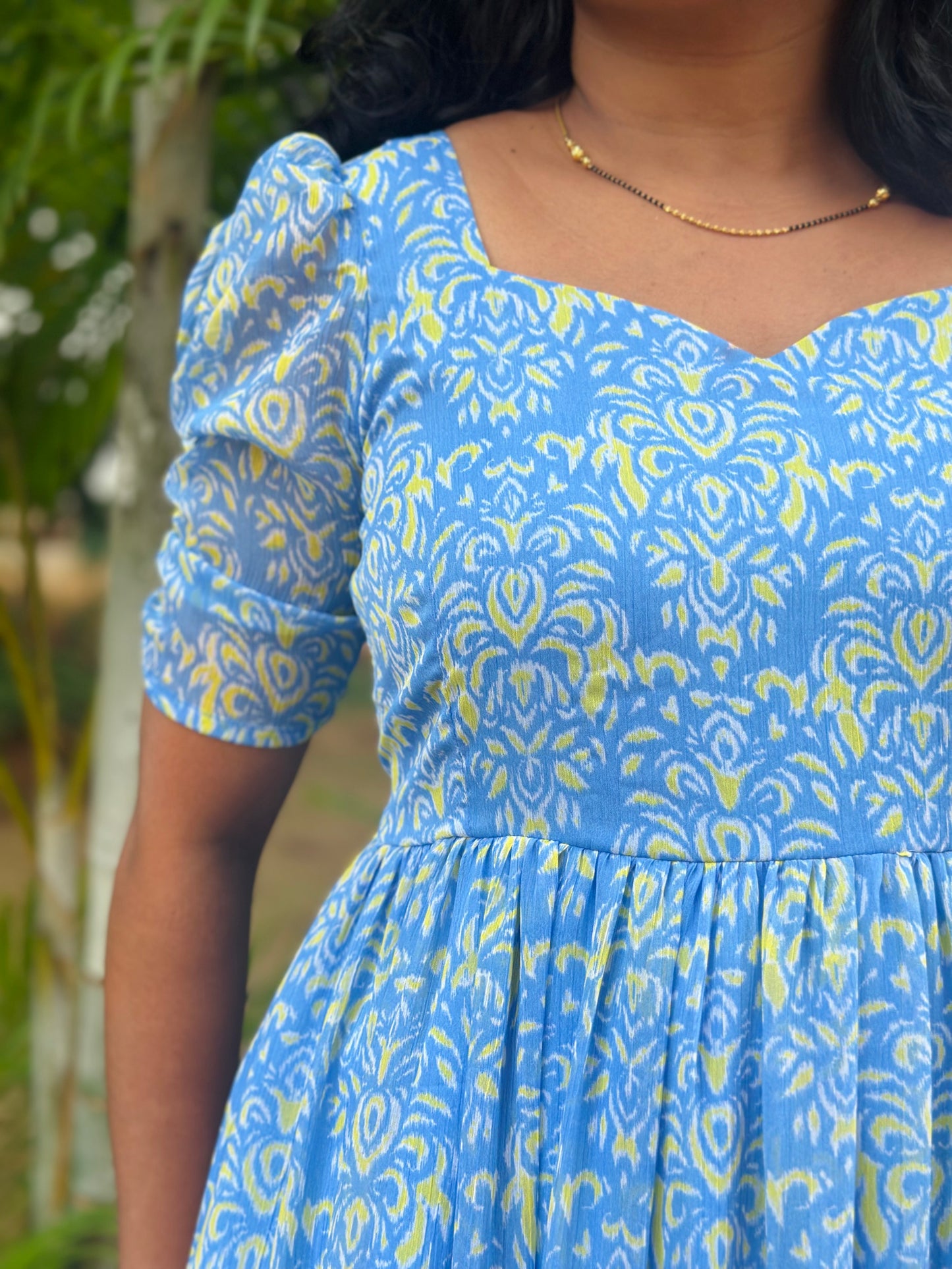 Neelima Skyblue 3 tiered Dress
