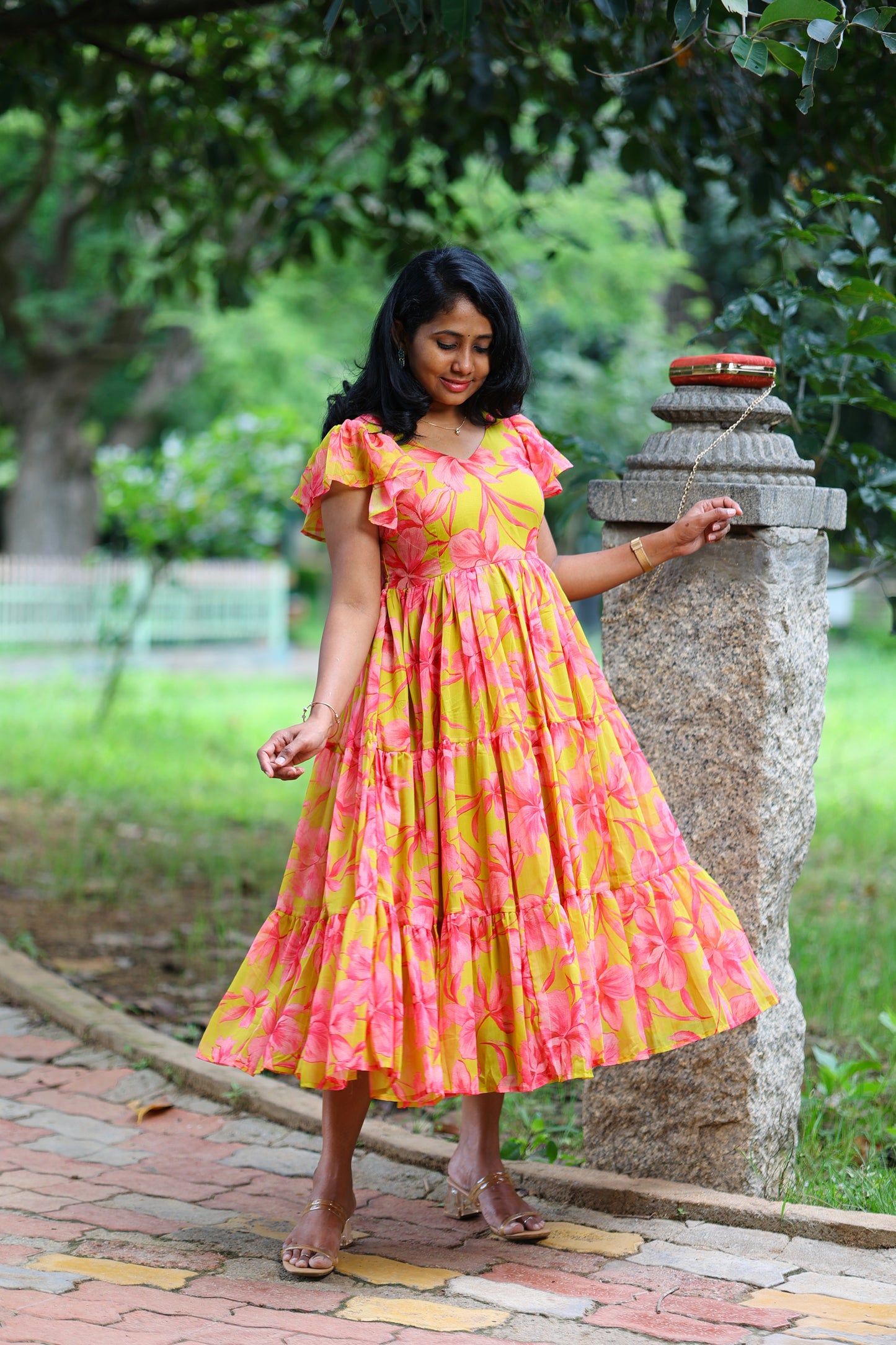 Mustard Meadow Midi Dress