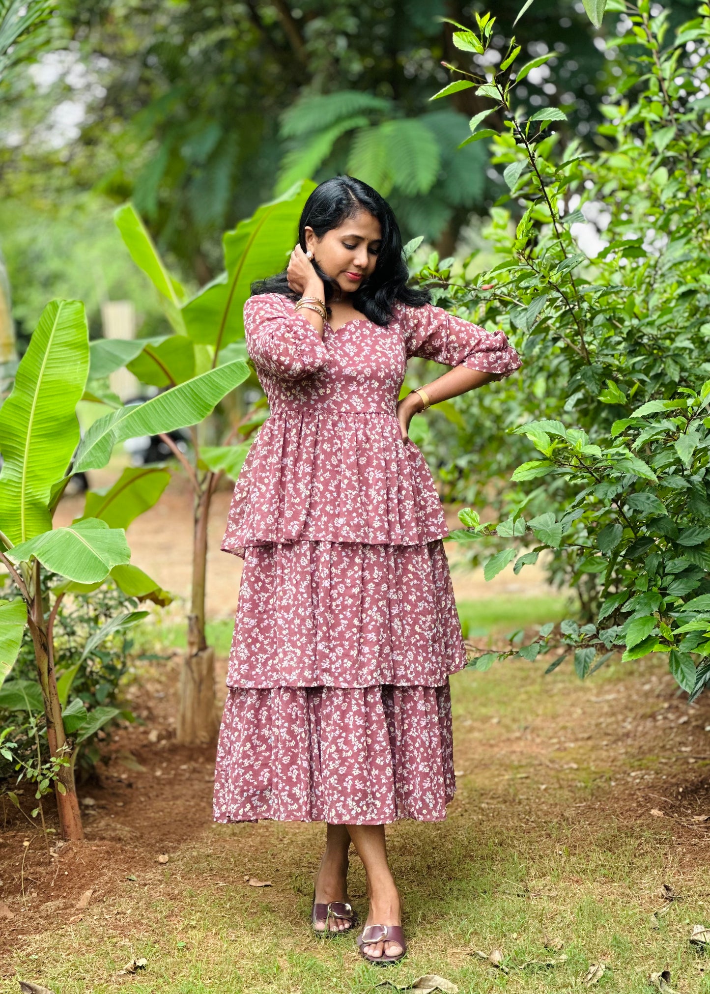 Pinkwood petals 3 layered Dress