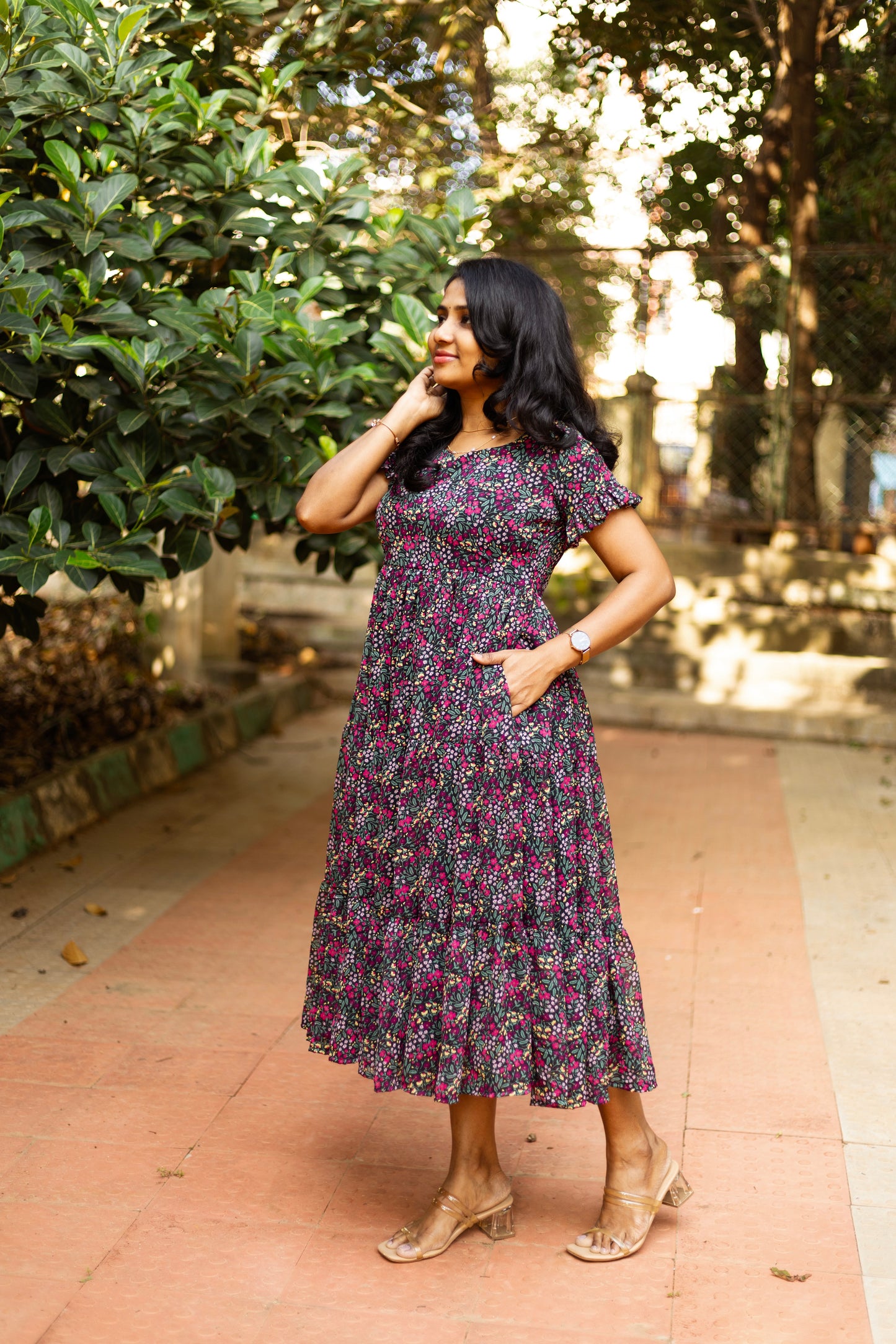 Black Jasmine Tiered Dress