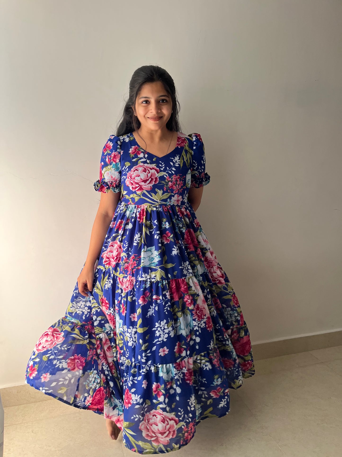 Royal Bloom Twirl Dress
