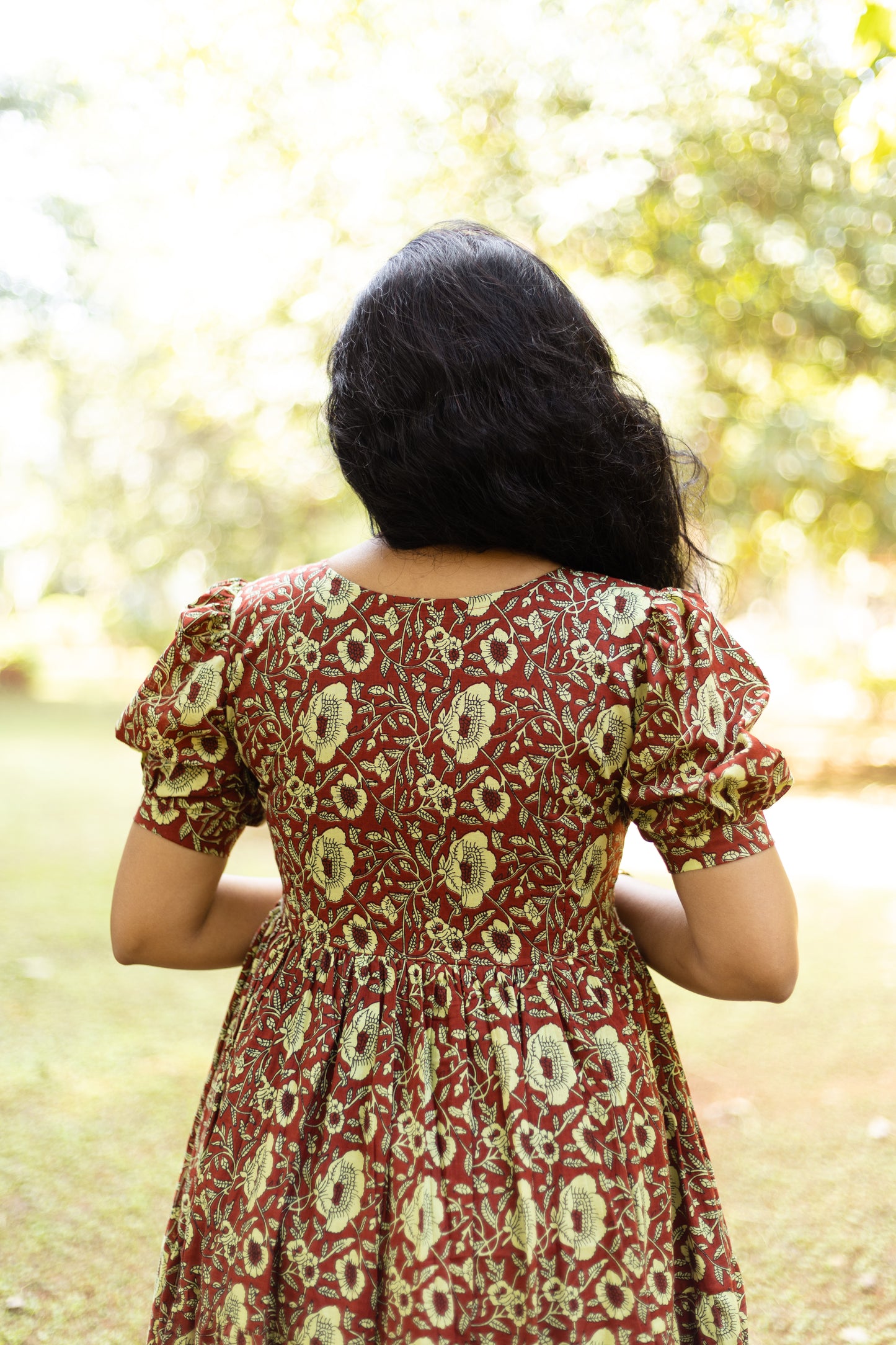 Caramel Floral 3 tier dress