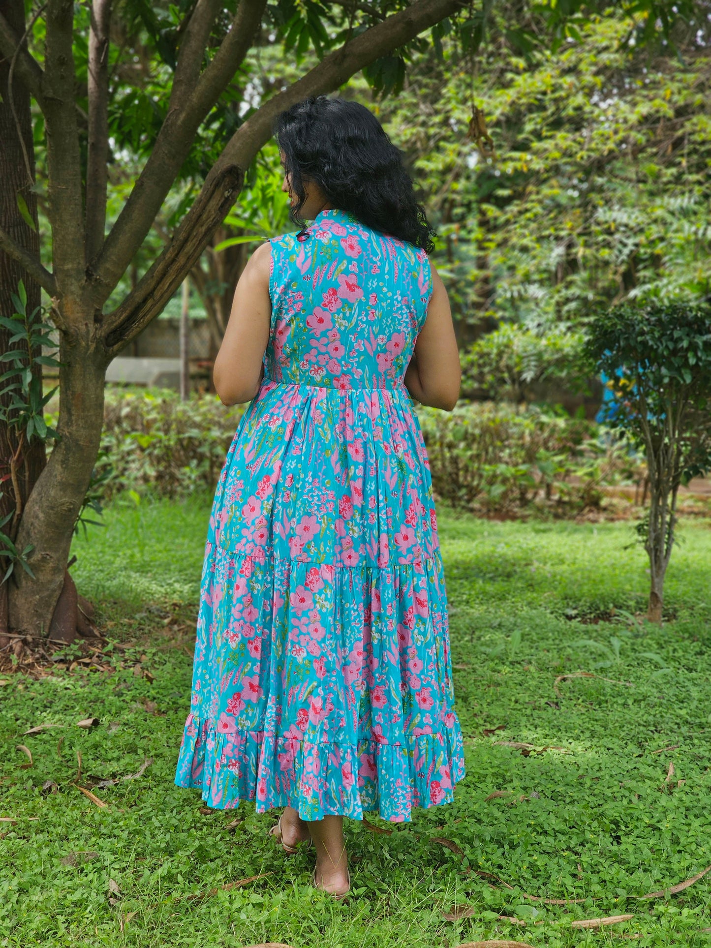 Aqua petal bloomy Dress