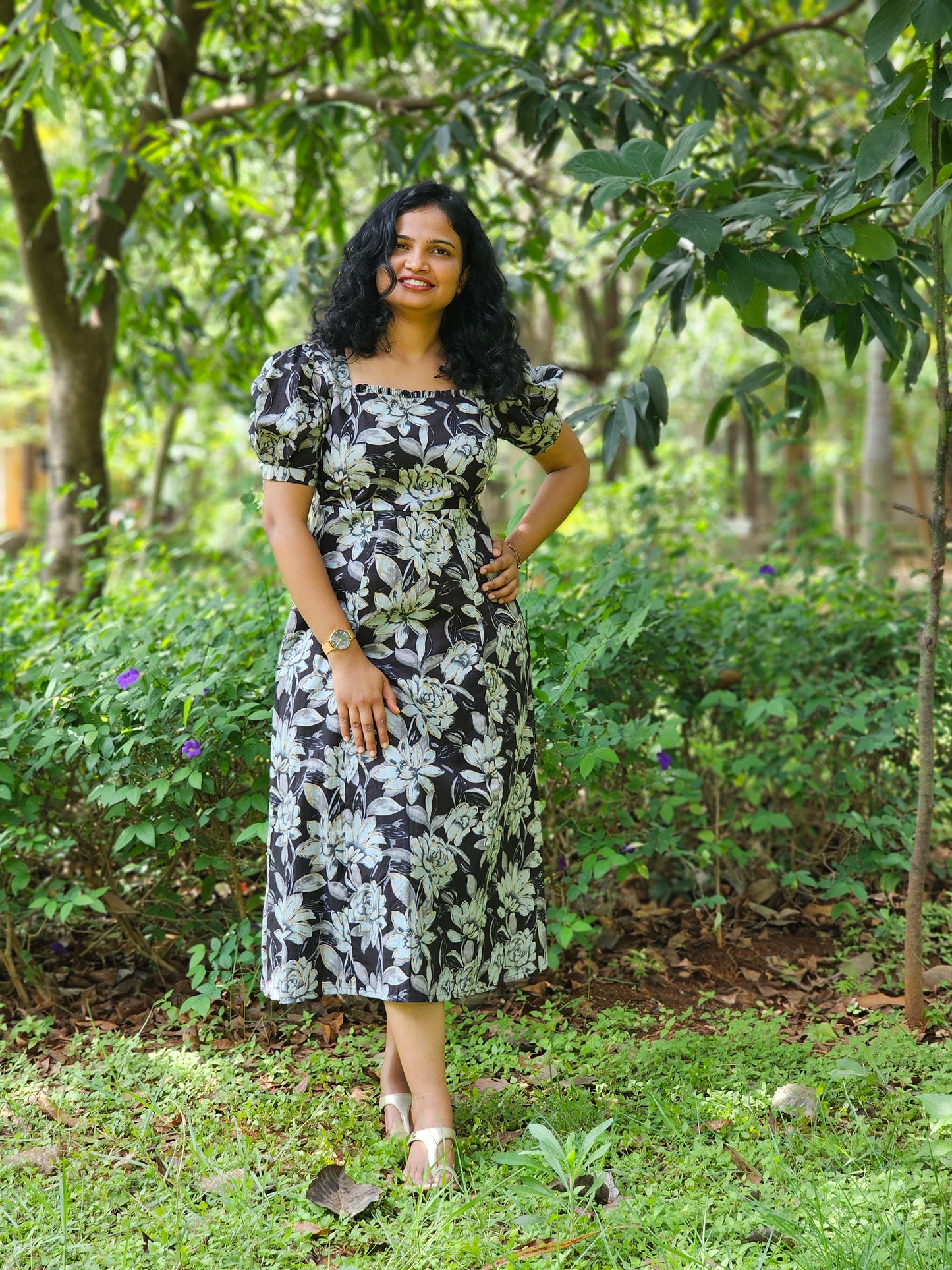 Noir bloom kali Dress