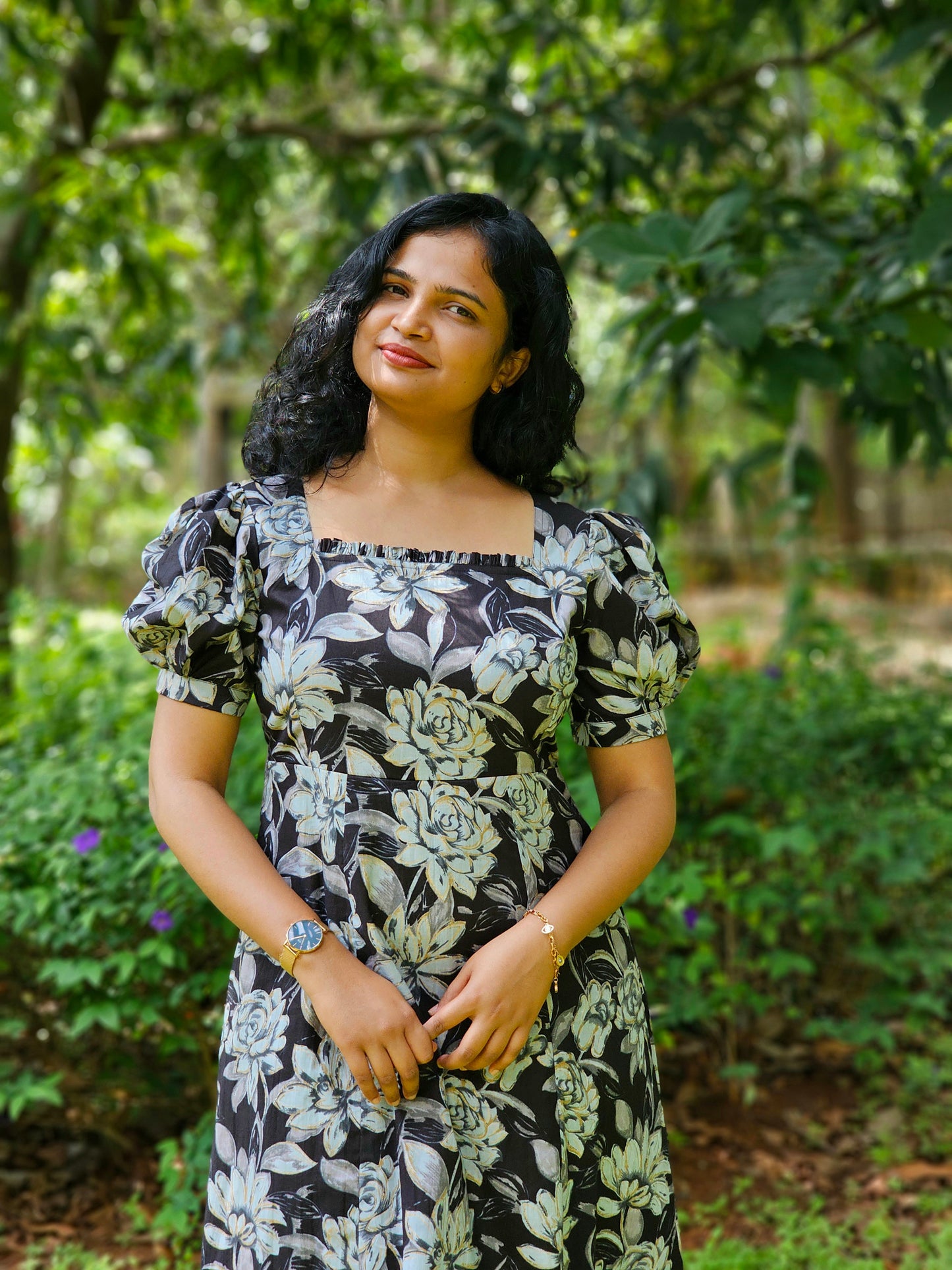 Noir bloom kali Dress