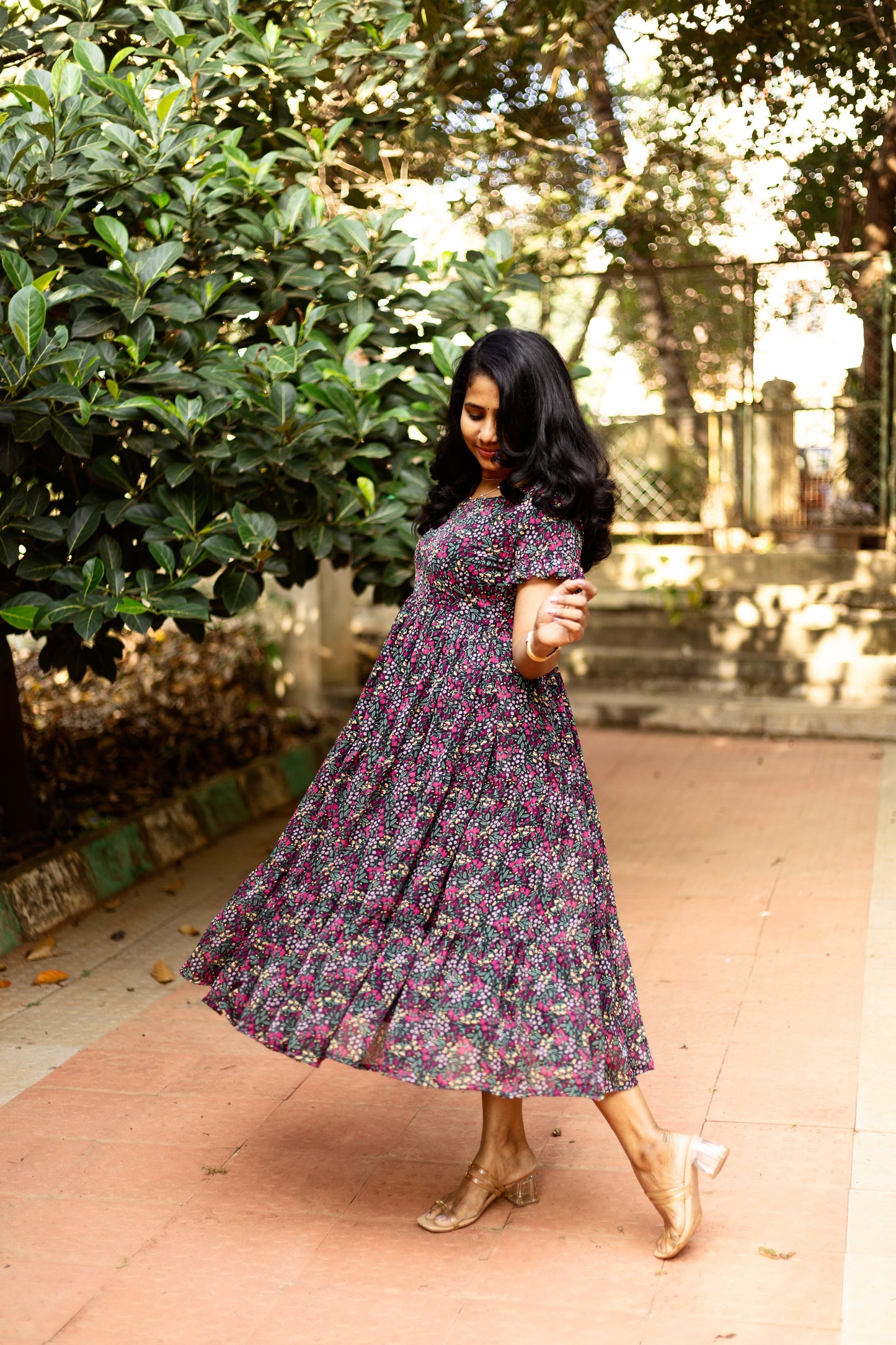 Black Jasmine Tiered Dress