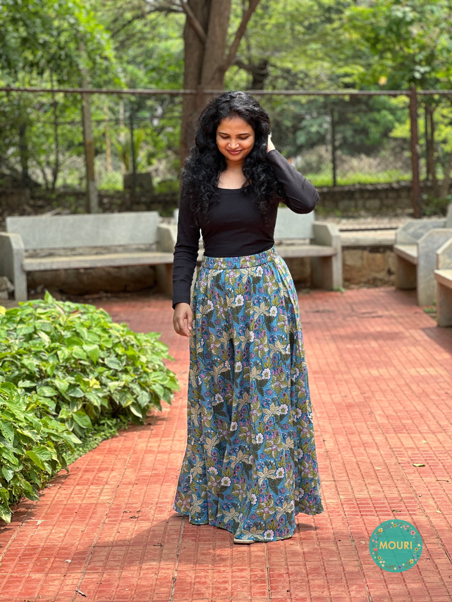 Blue Flared skirt