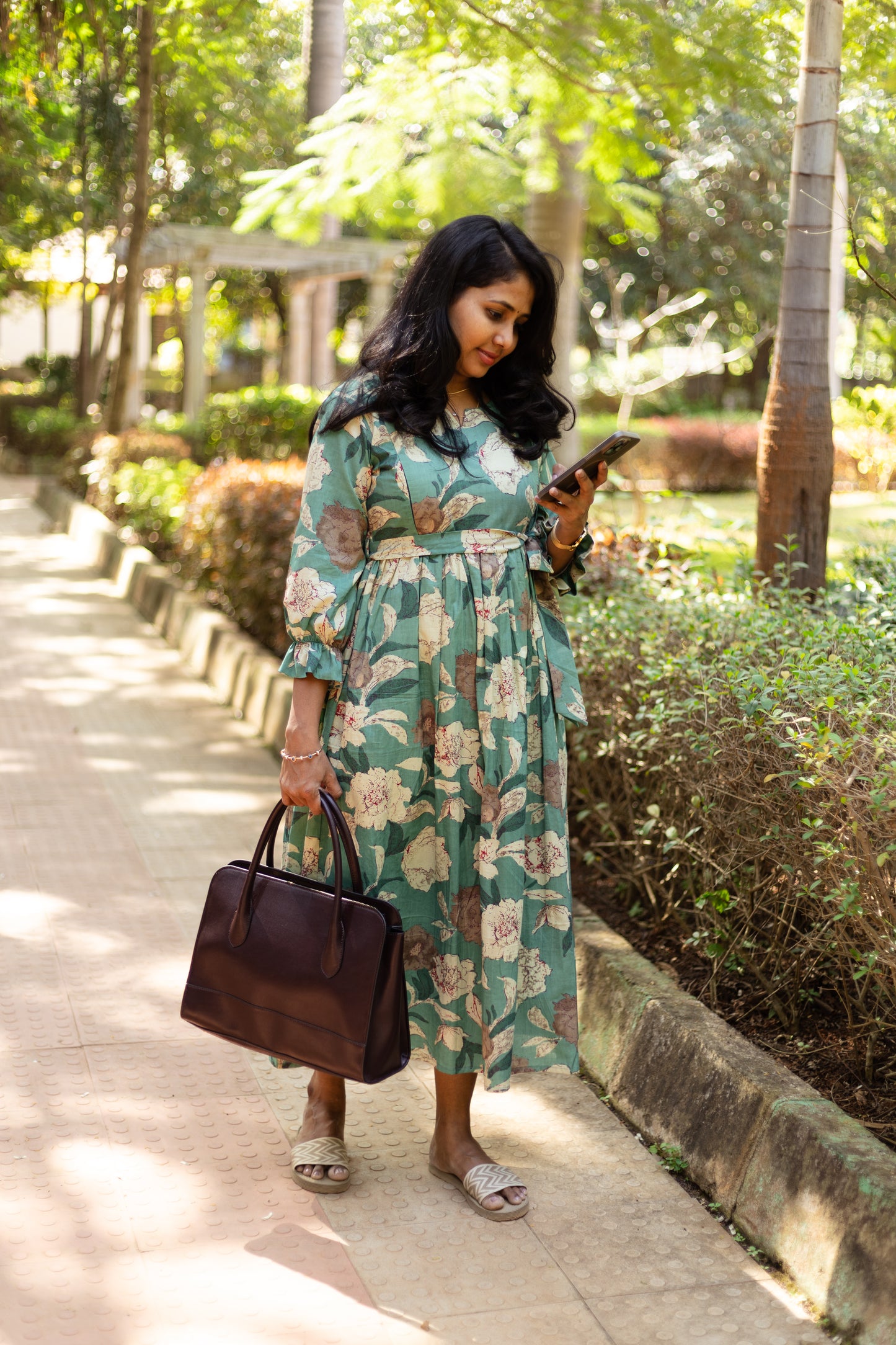 Sage Floral dress