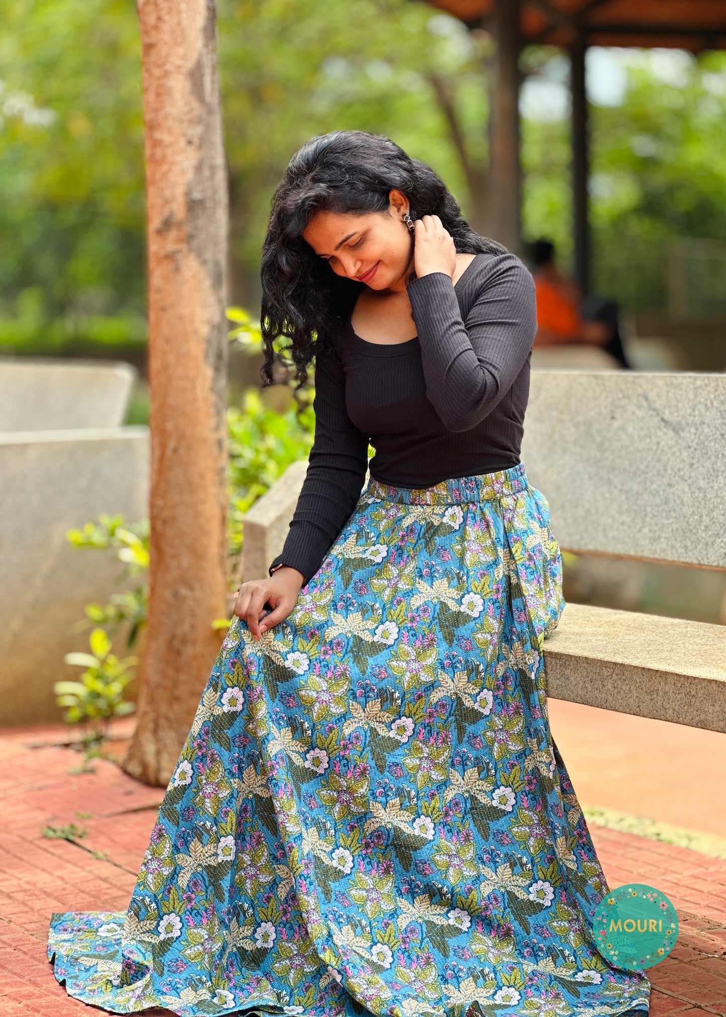 Blue Flared skirt