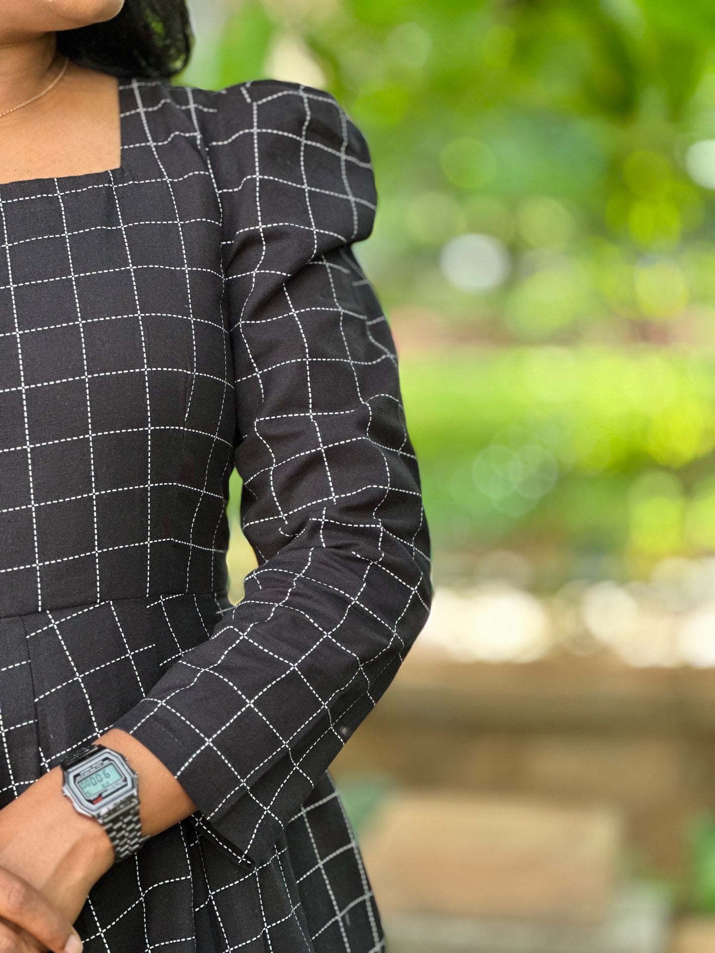 Black Checks Kali dress-Immediate Dispatch