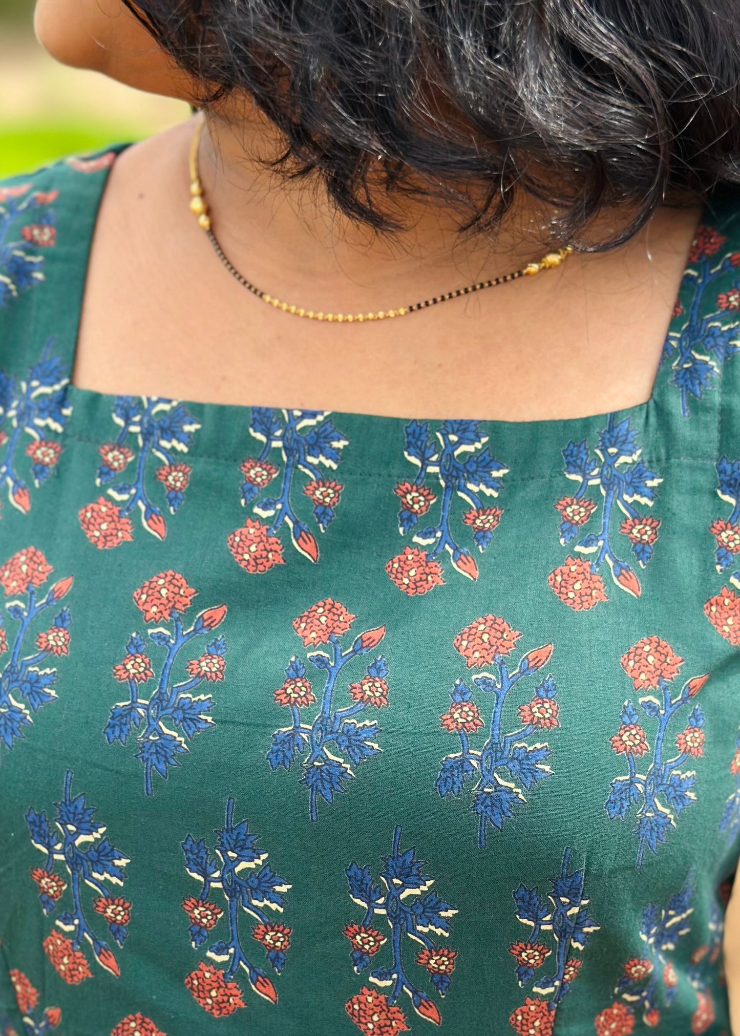 Bottle Green Floral Kali dress