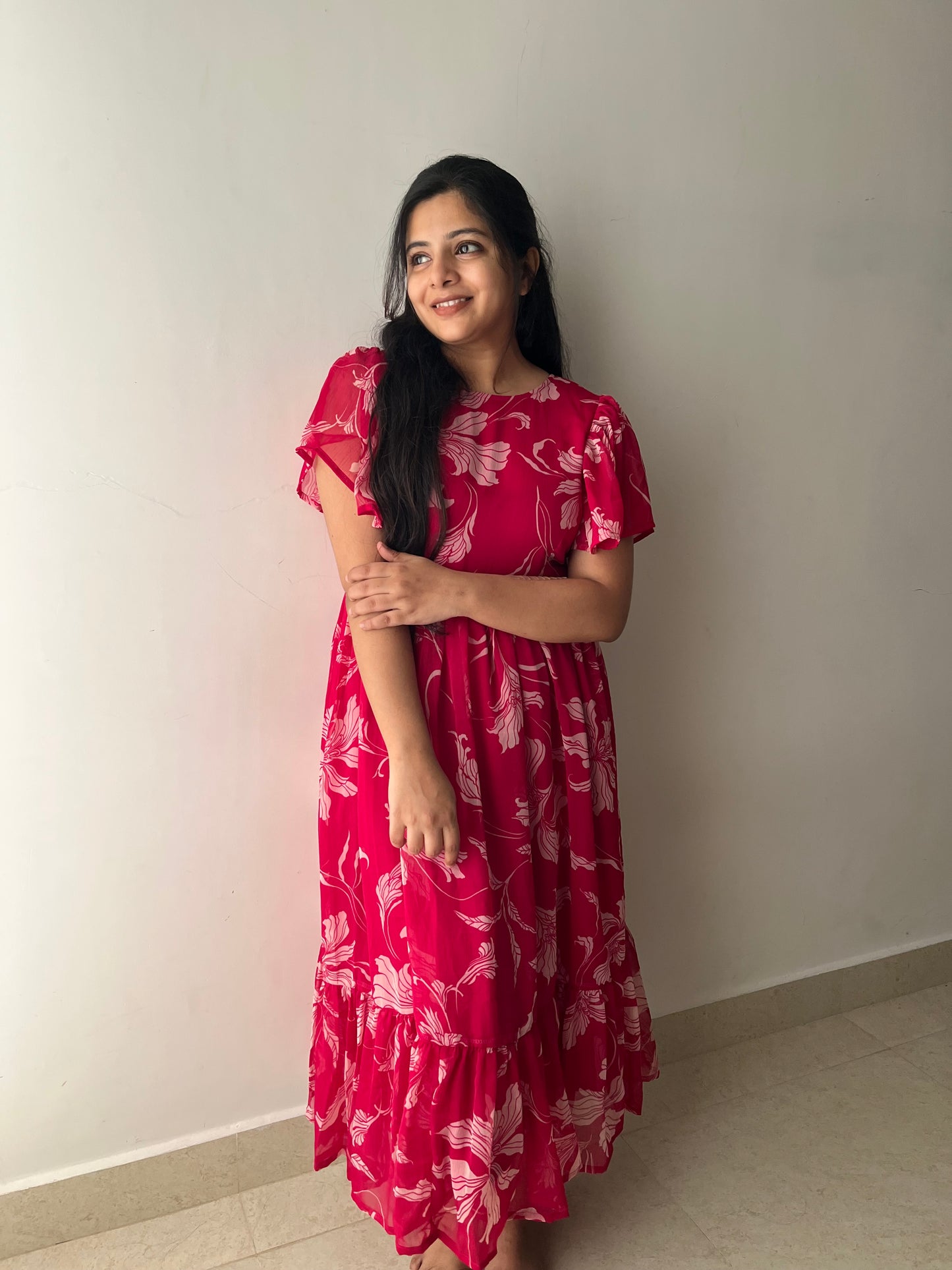 Florissa Pink Midi Dress