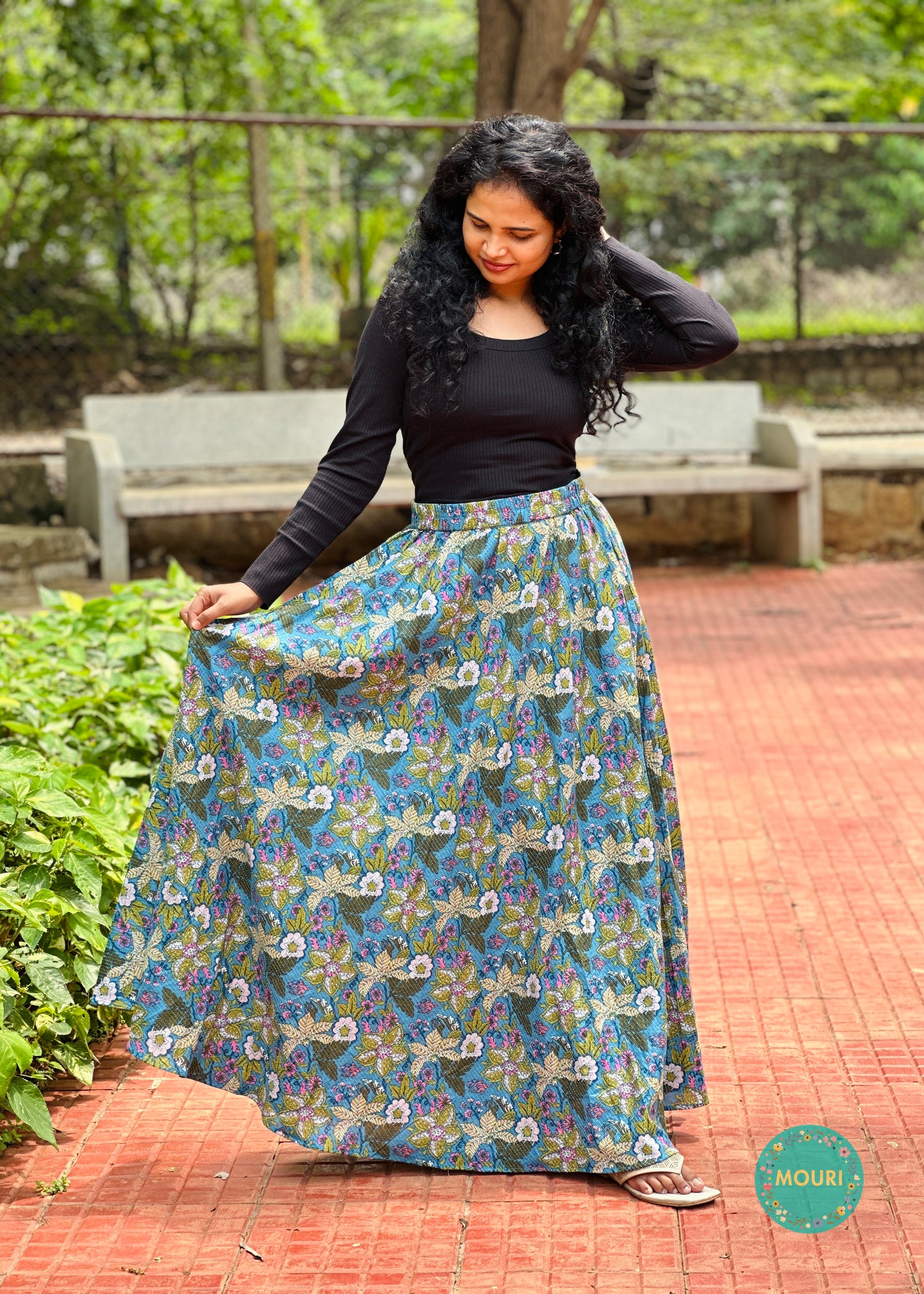 Blue Flared skirt
