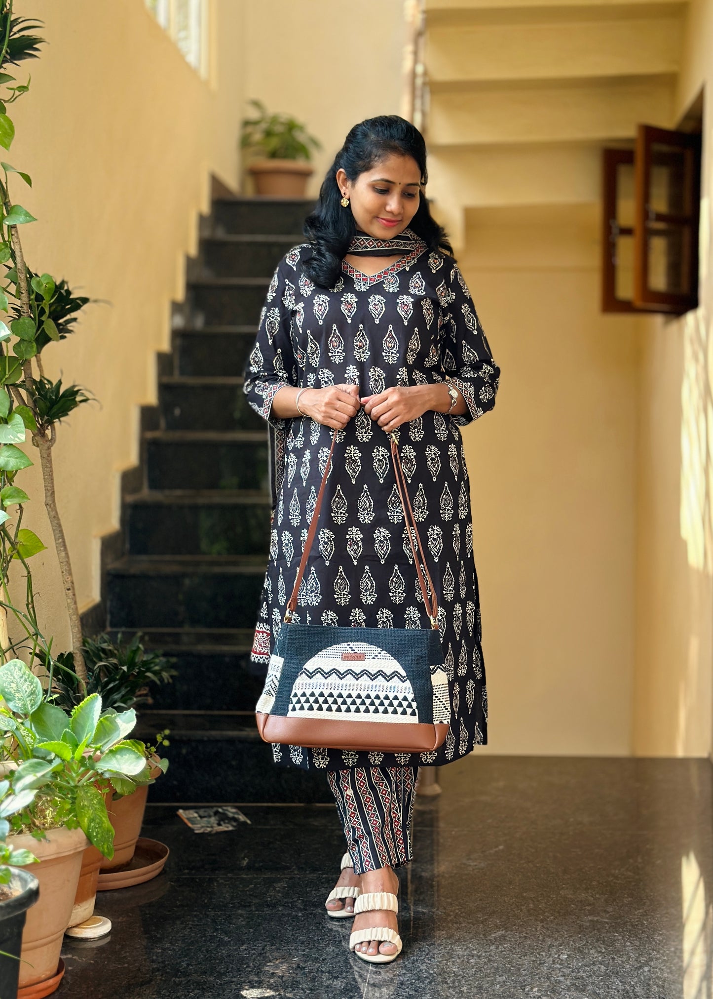 Black straight Kurta set