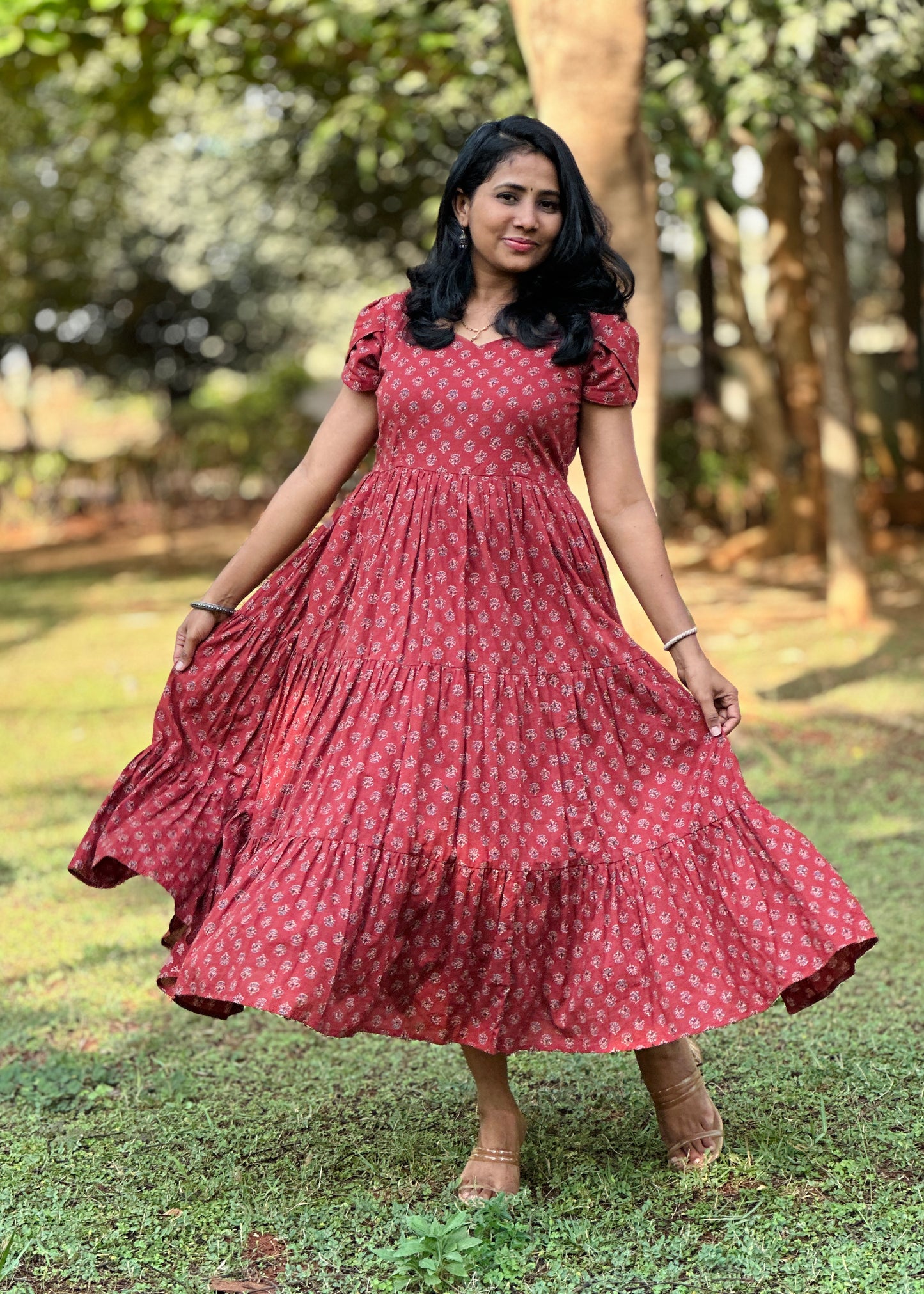 Crimson Charm 3 tier dress