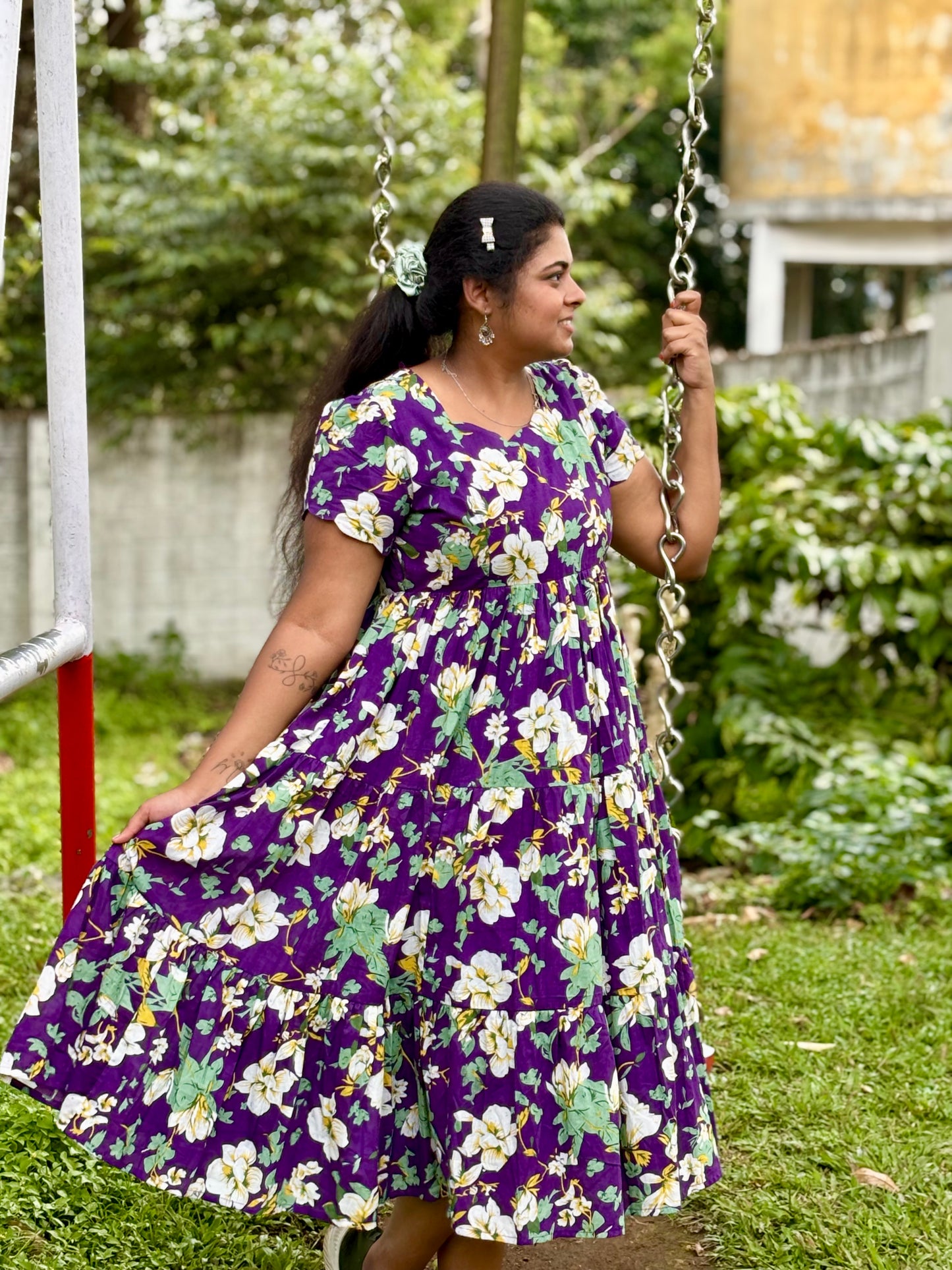 Aubergine 3 tier dress-Immediate Dispatch