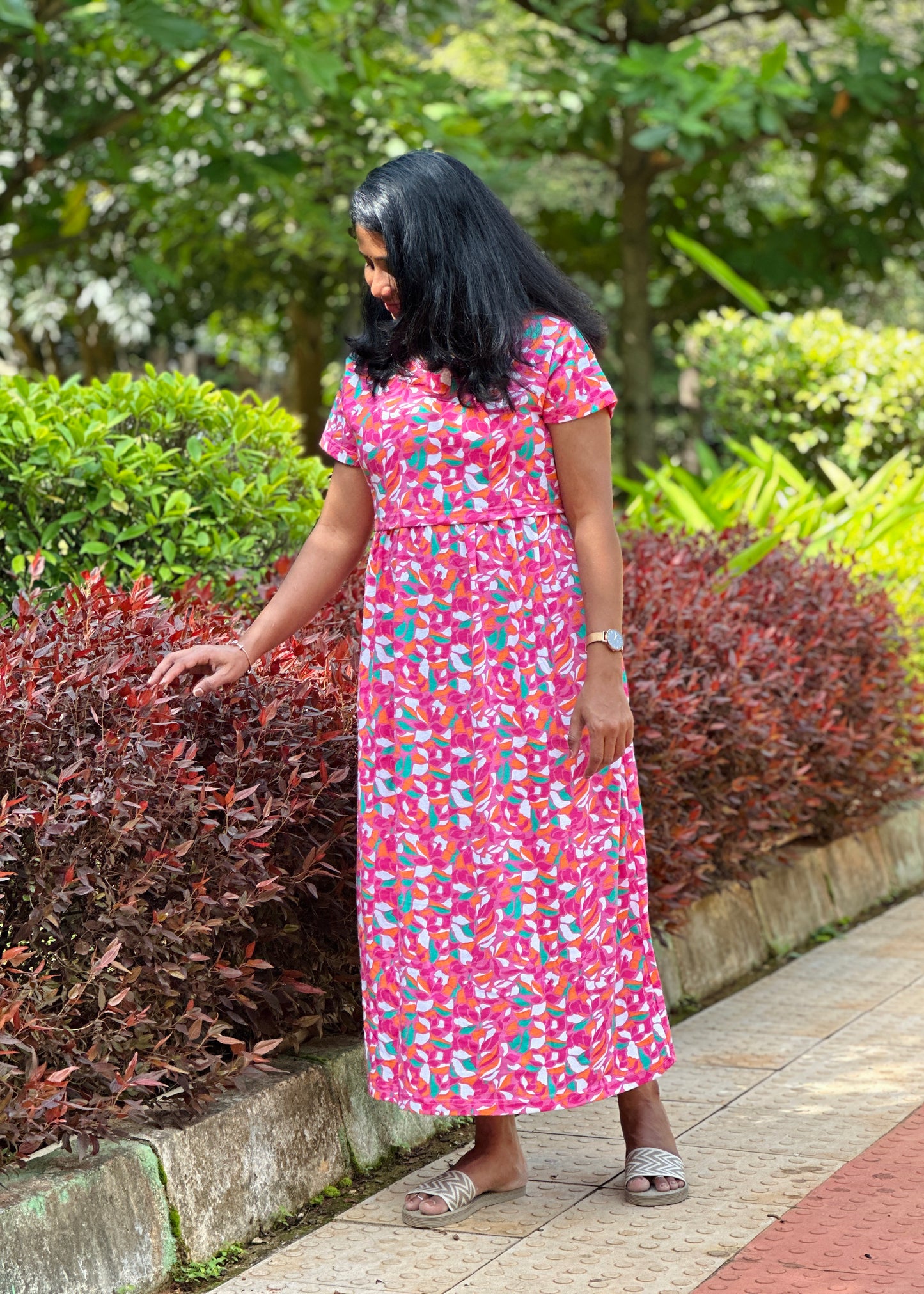 Pink Printed Maternity & Feeding Loungewear