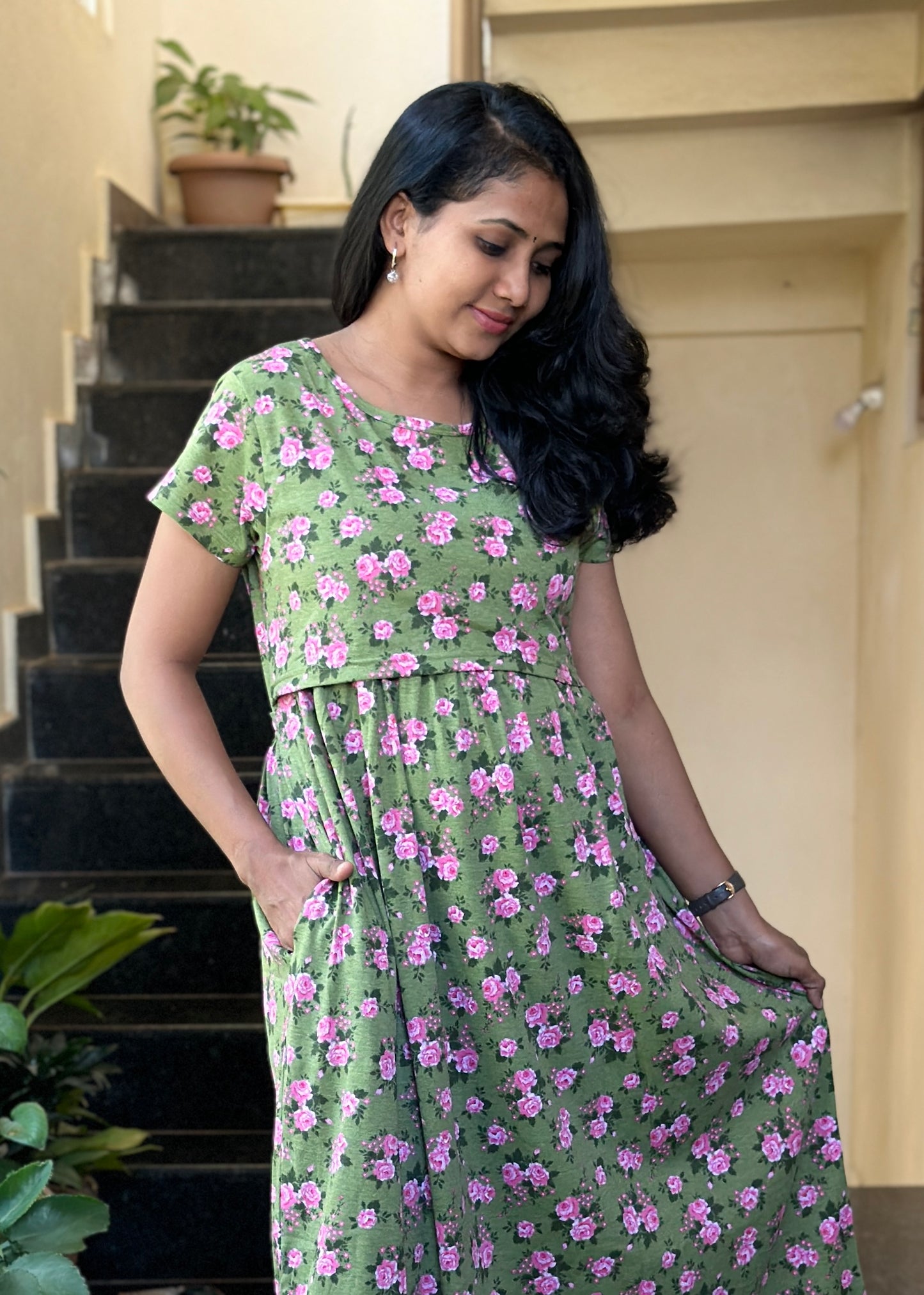 Olive Floral Maternity & Feeding Loungewear 2XL Available