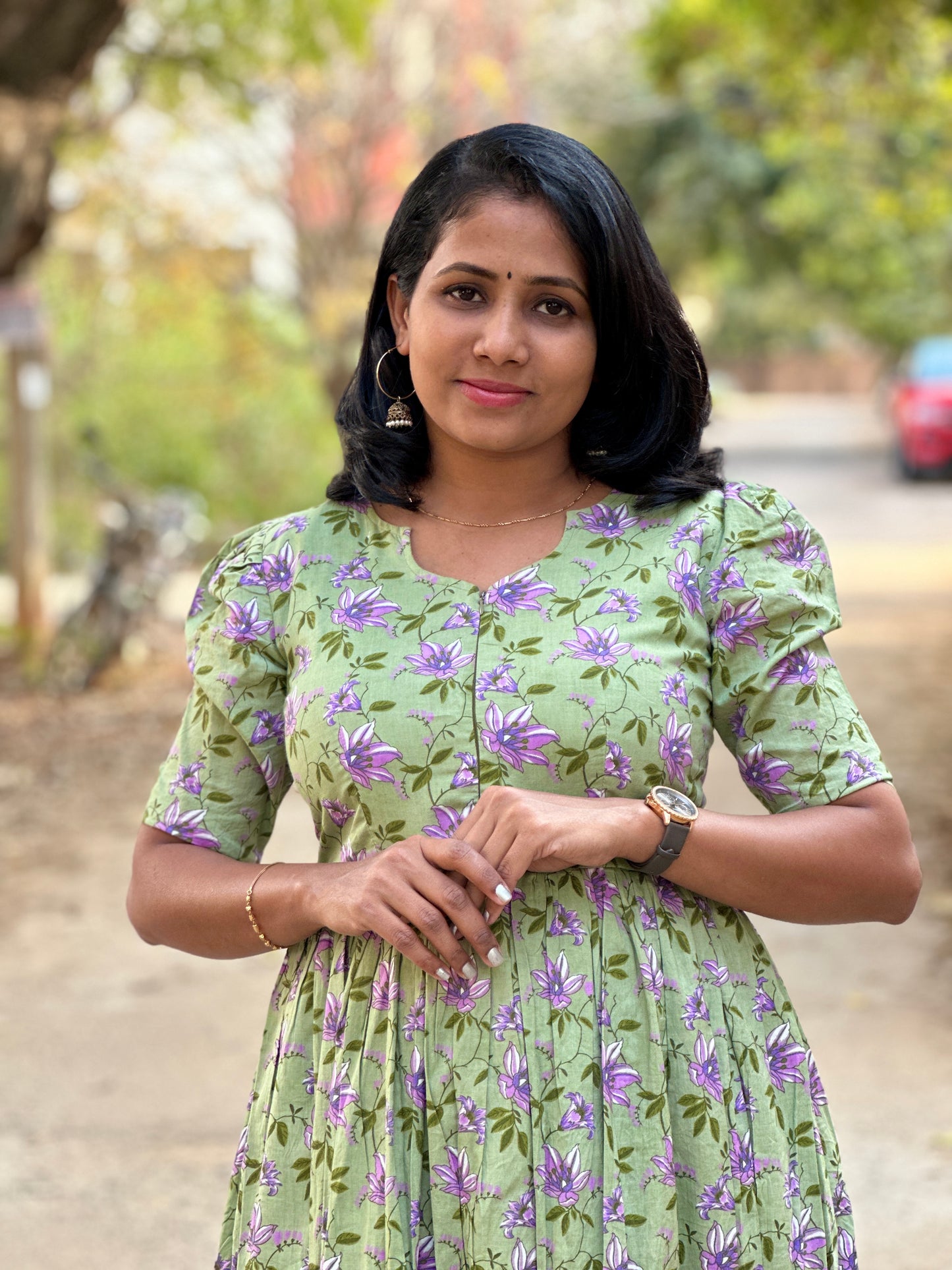 Darshi Olive Cotton Maxi Dress