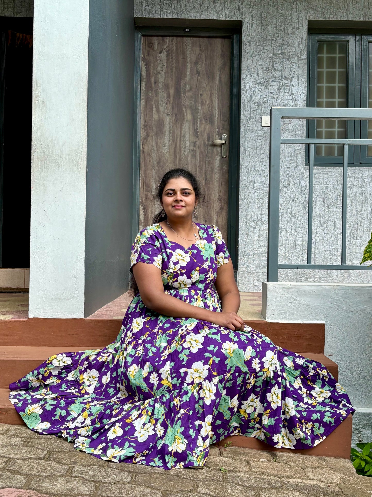 Aubergine 3 tier dress-Immediate Dispatch