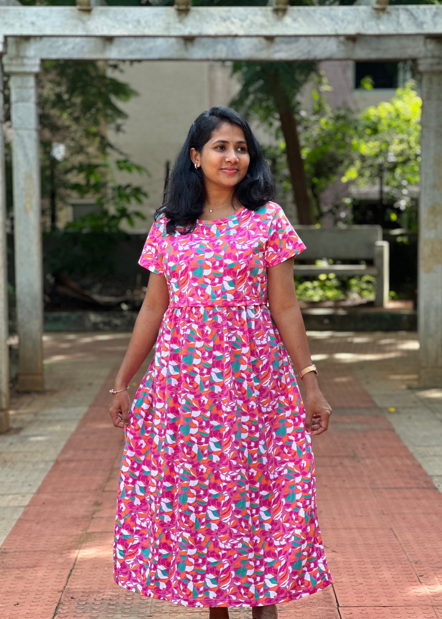 Pink Printed Maternity & Feeding Loungewear