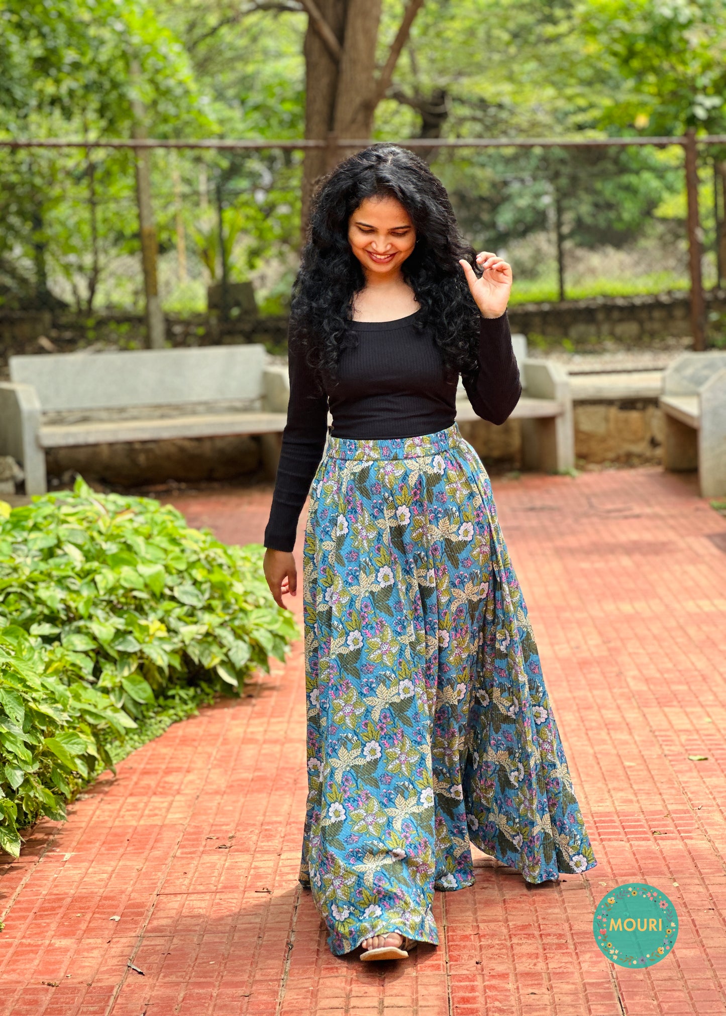 Blue Flared skirt