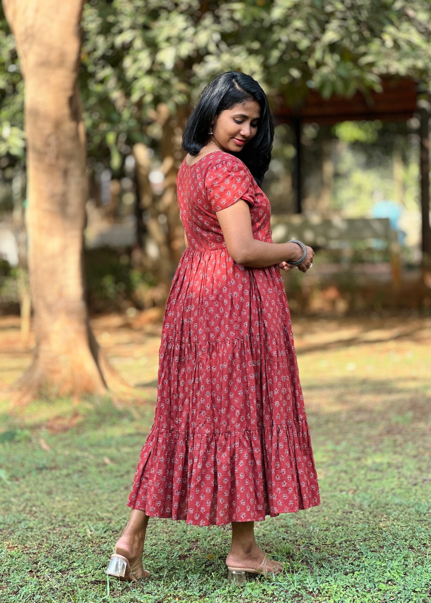 Crimson Charm 3 tier dress