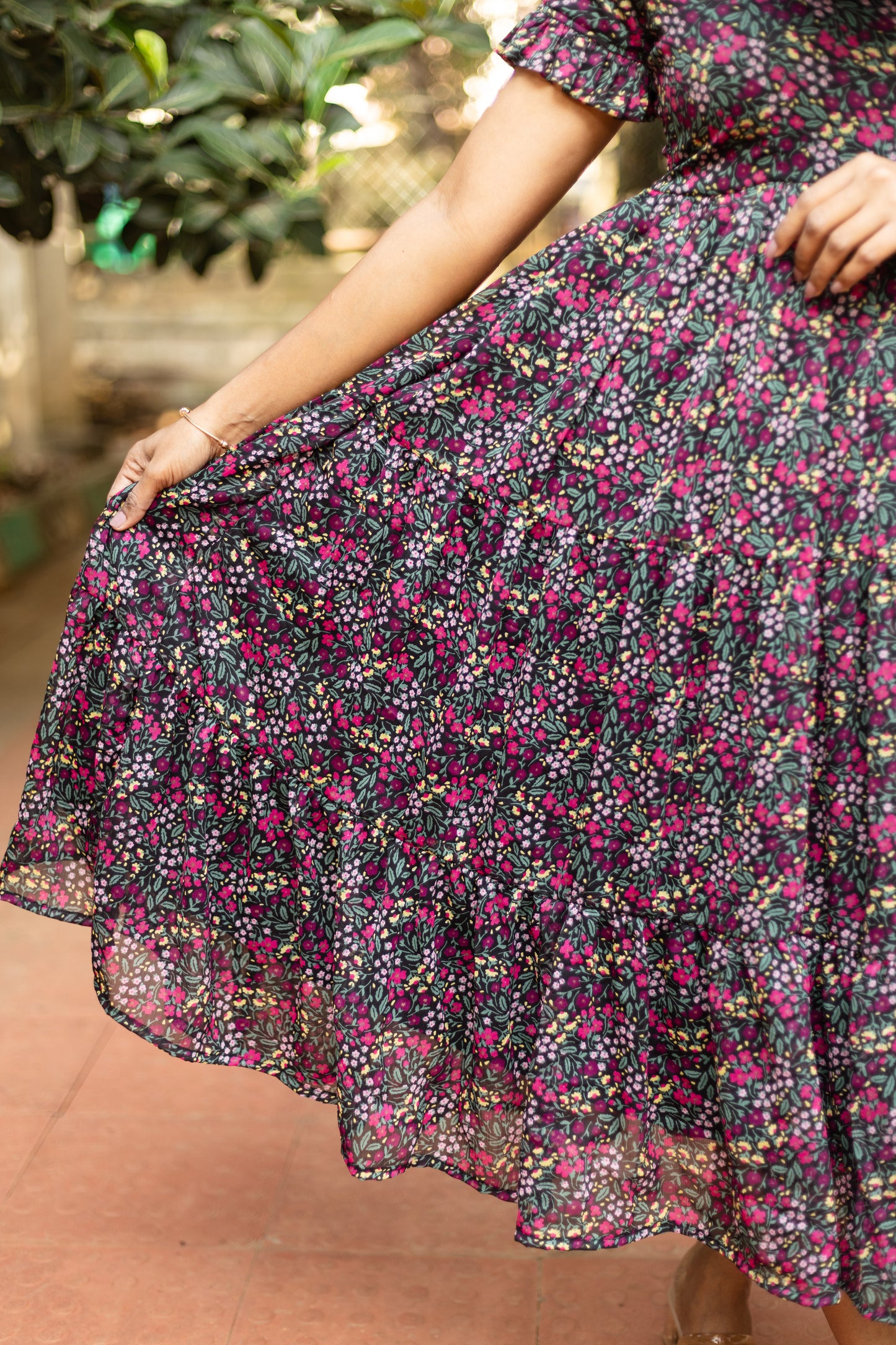 Black Jasmine Tiered Dress