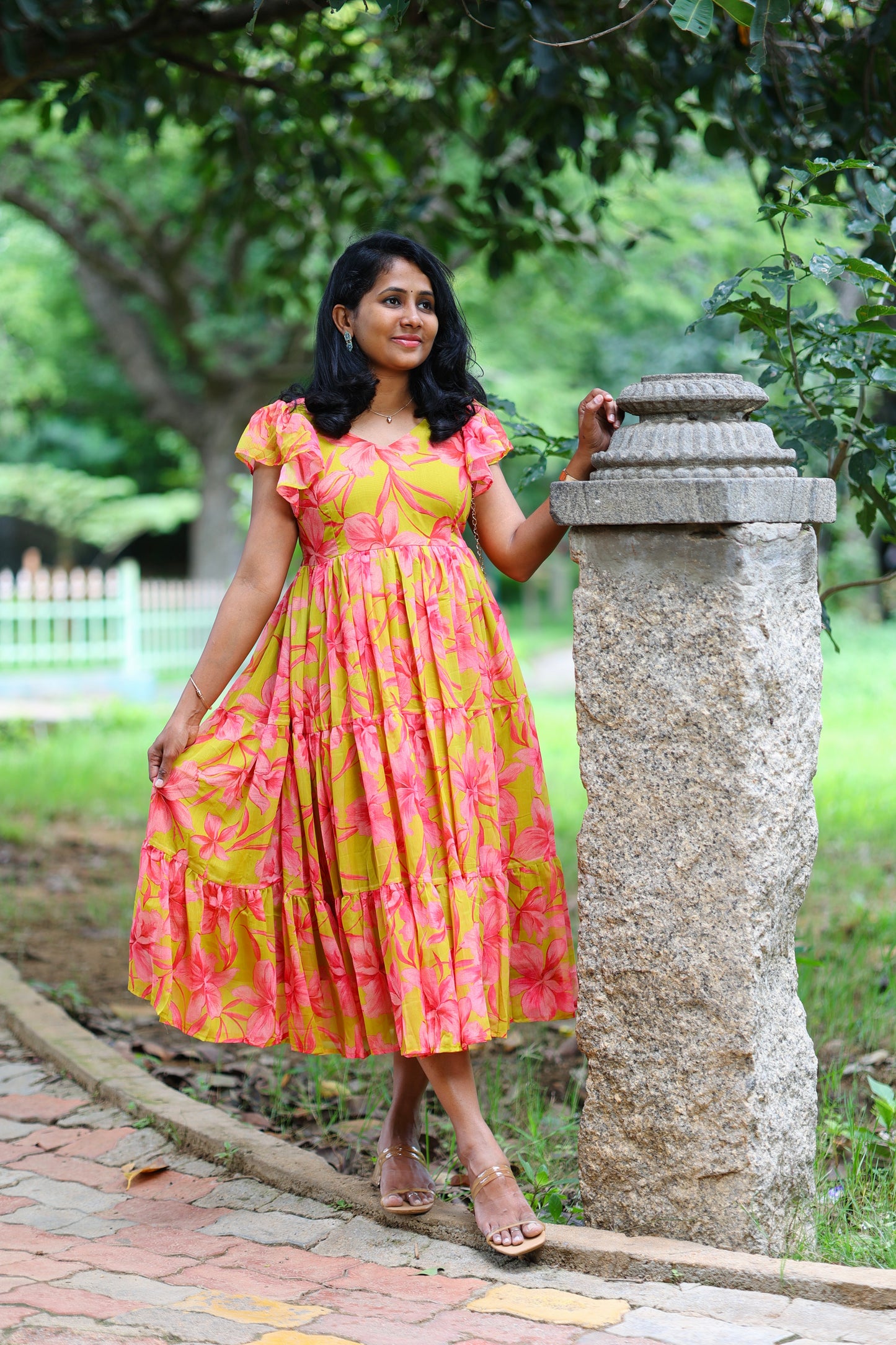 Mustard Meadow Midi Dress