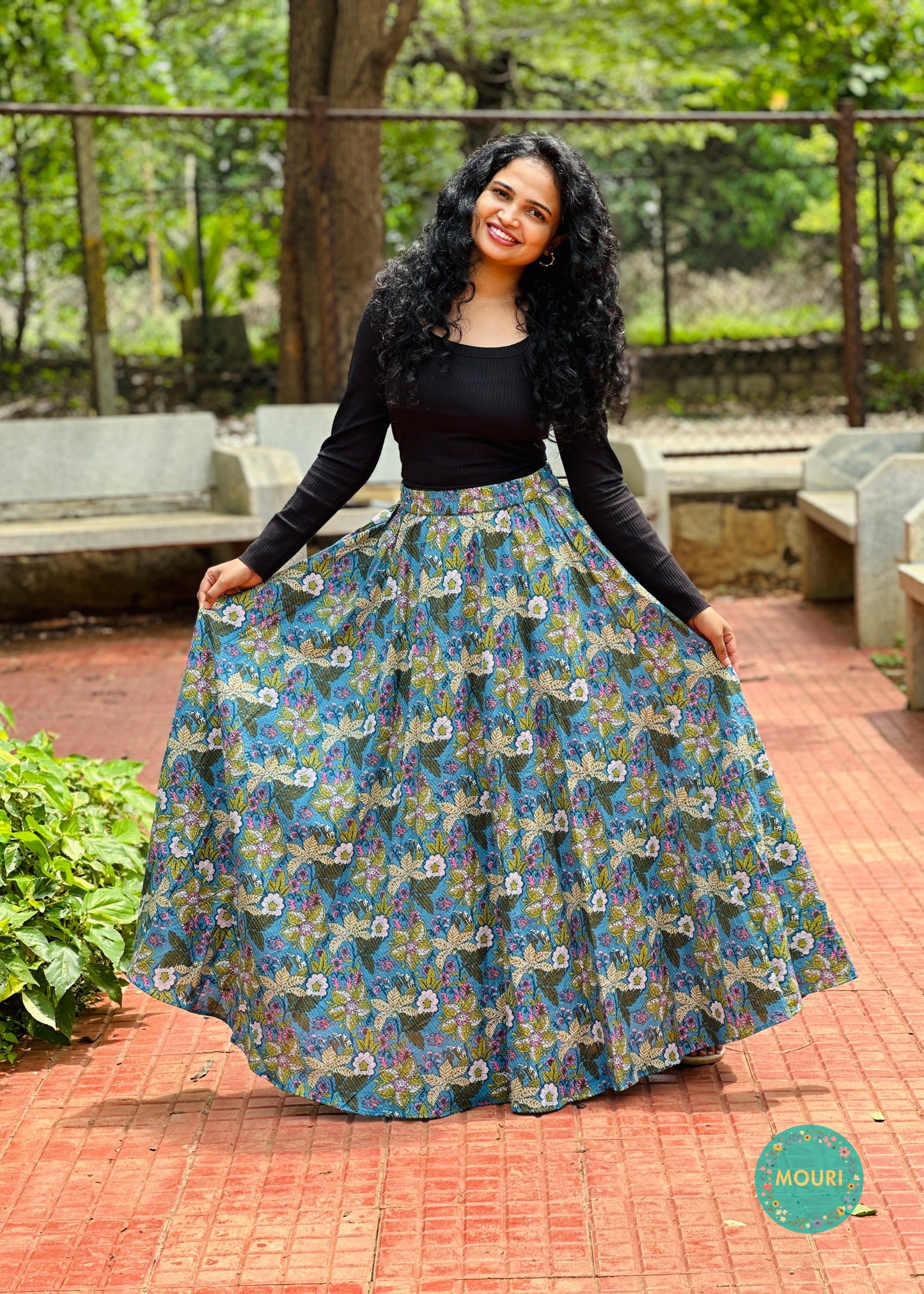 Blue Flared skirt