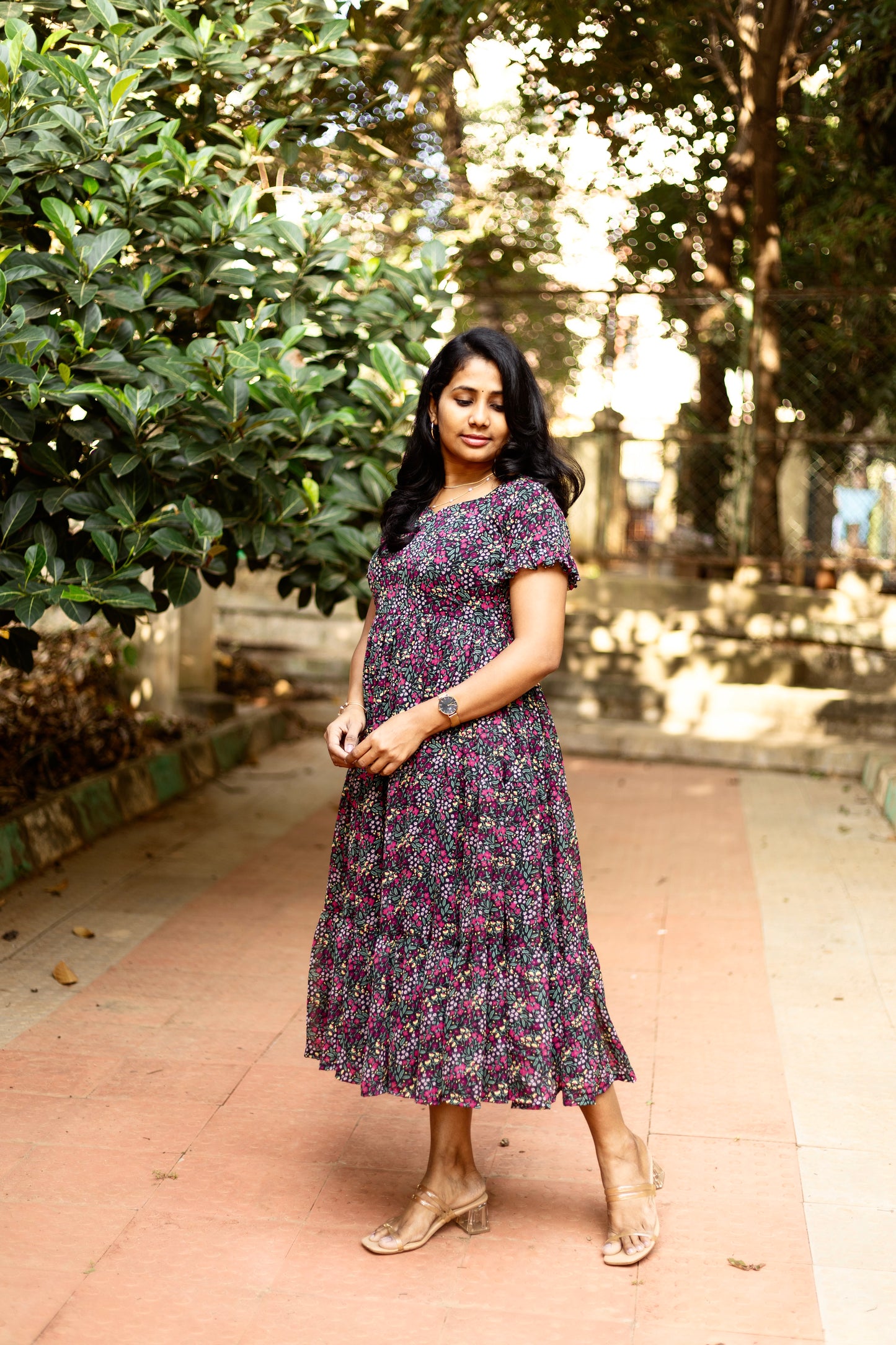 Black Jasmine Tiered Dress