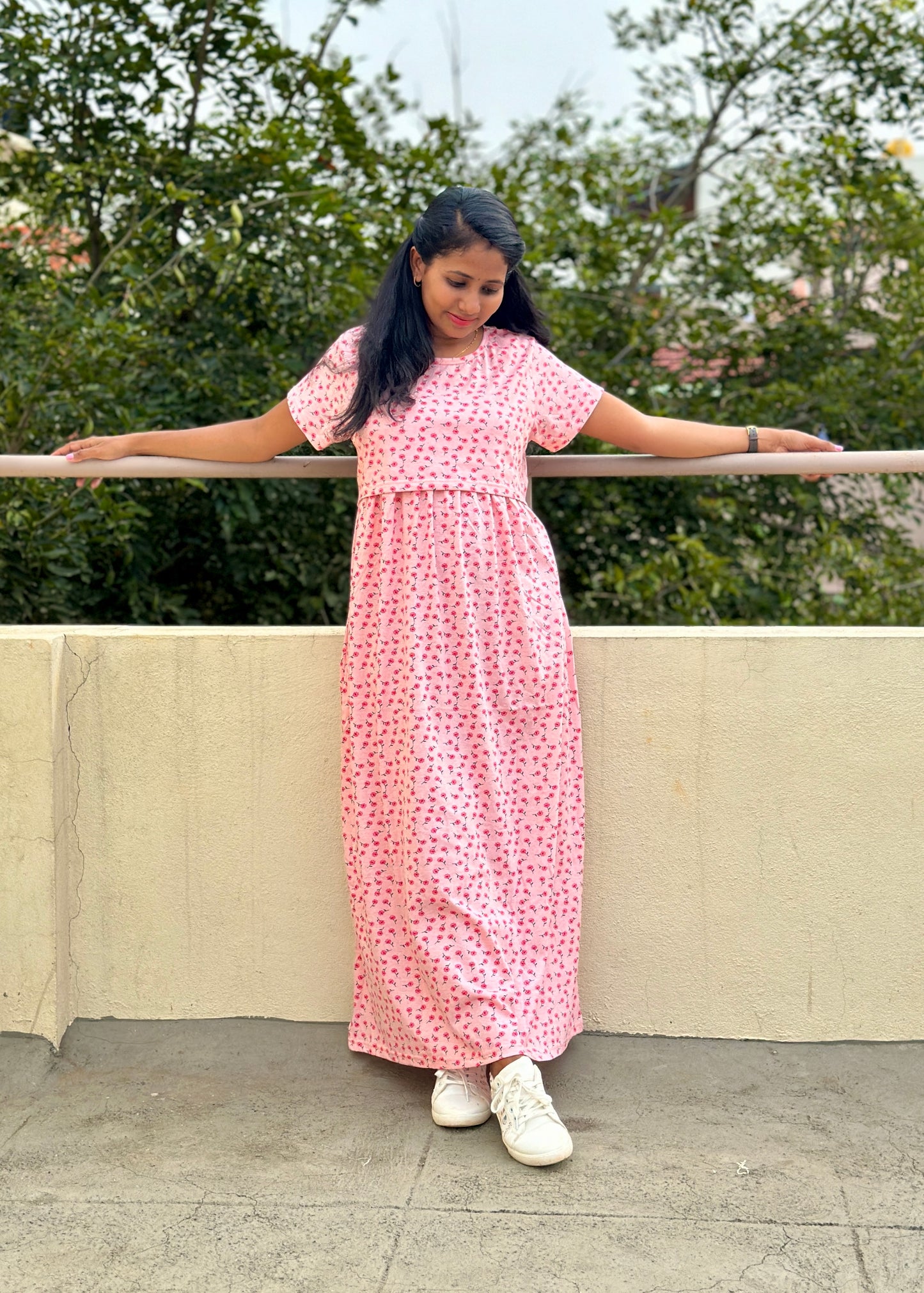 Peach Full length Maternity & Feeding Loungewear - L Available