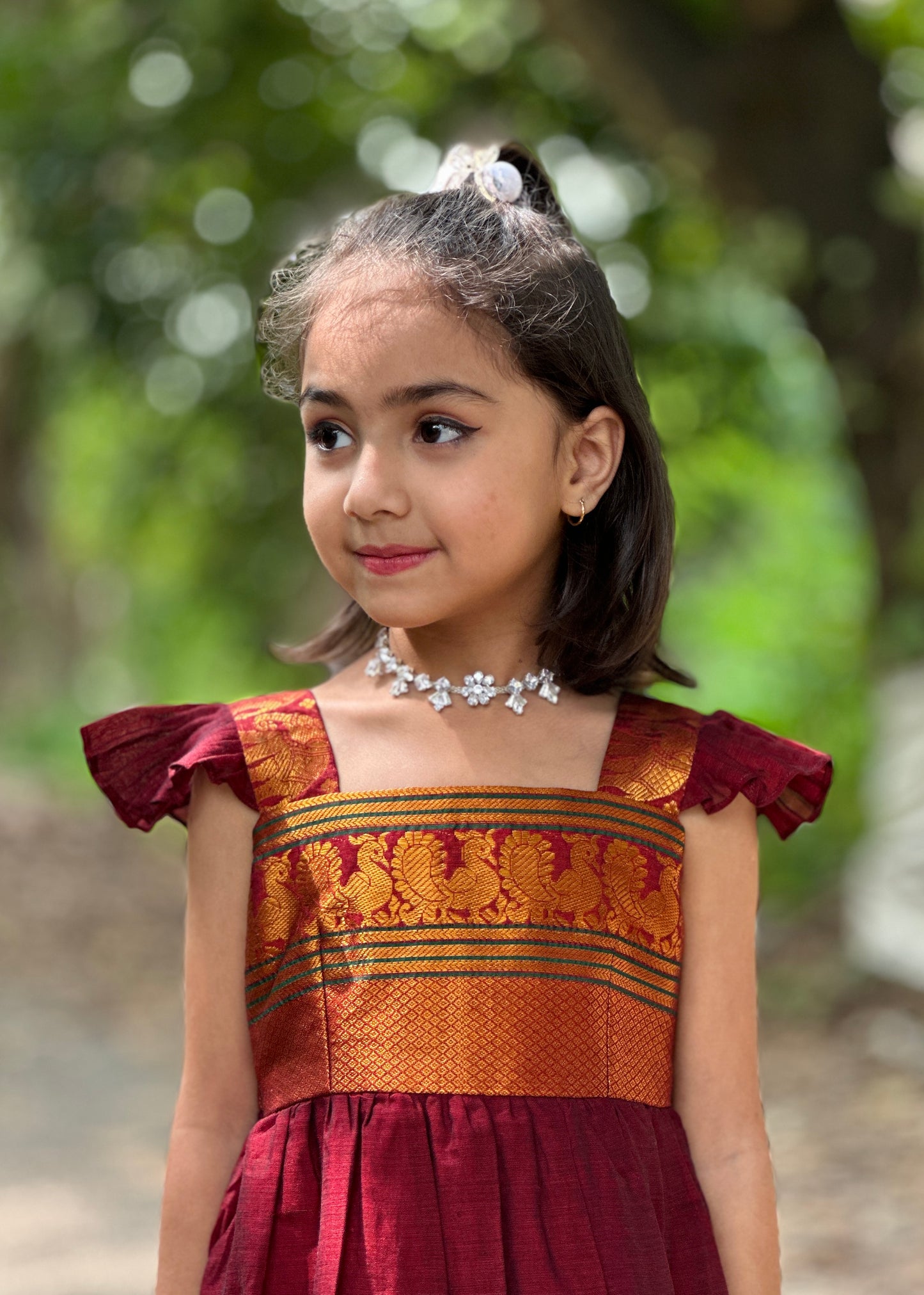 Shanvi Marron Ethnic Baby Frock