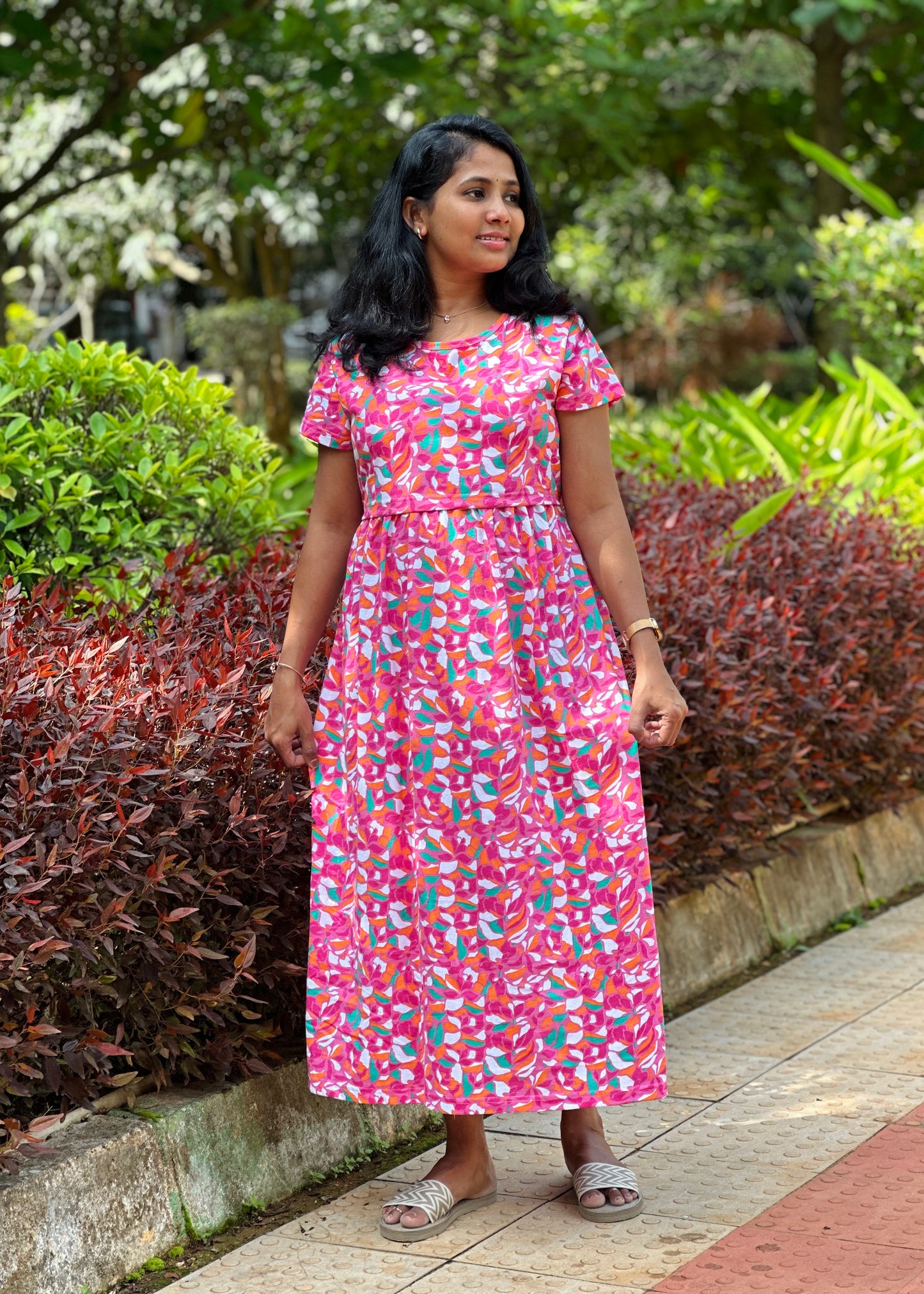 Pink Printed Maternity & Feeding Loungewear