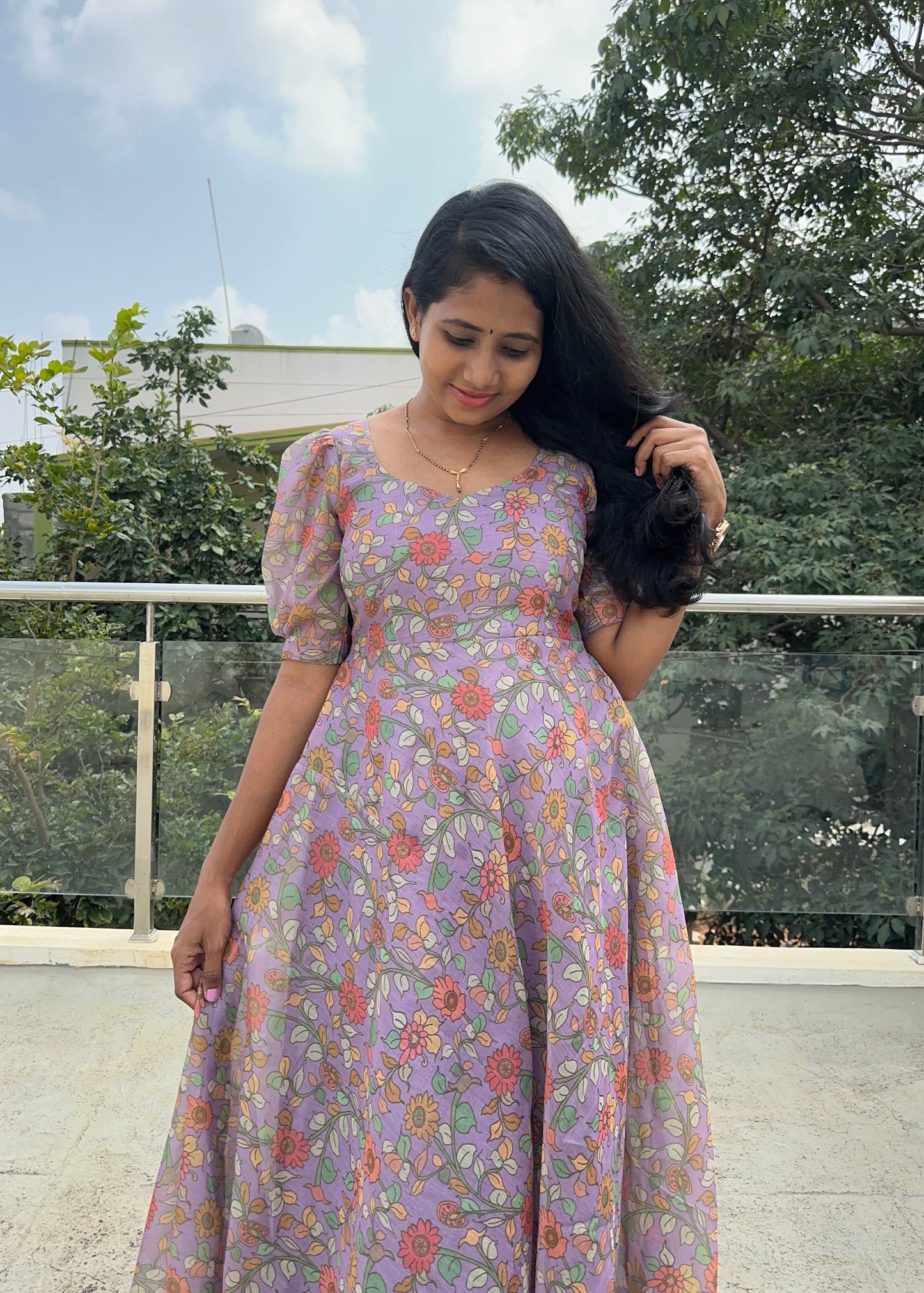 Naina Chanderi Flared Long gown