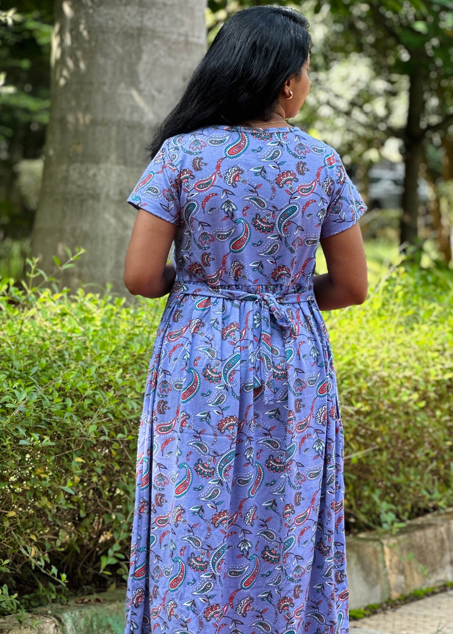 Blue paisely Printed Maternity & Feeding Loungewear
