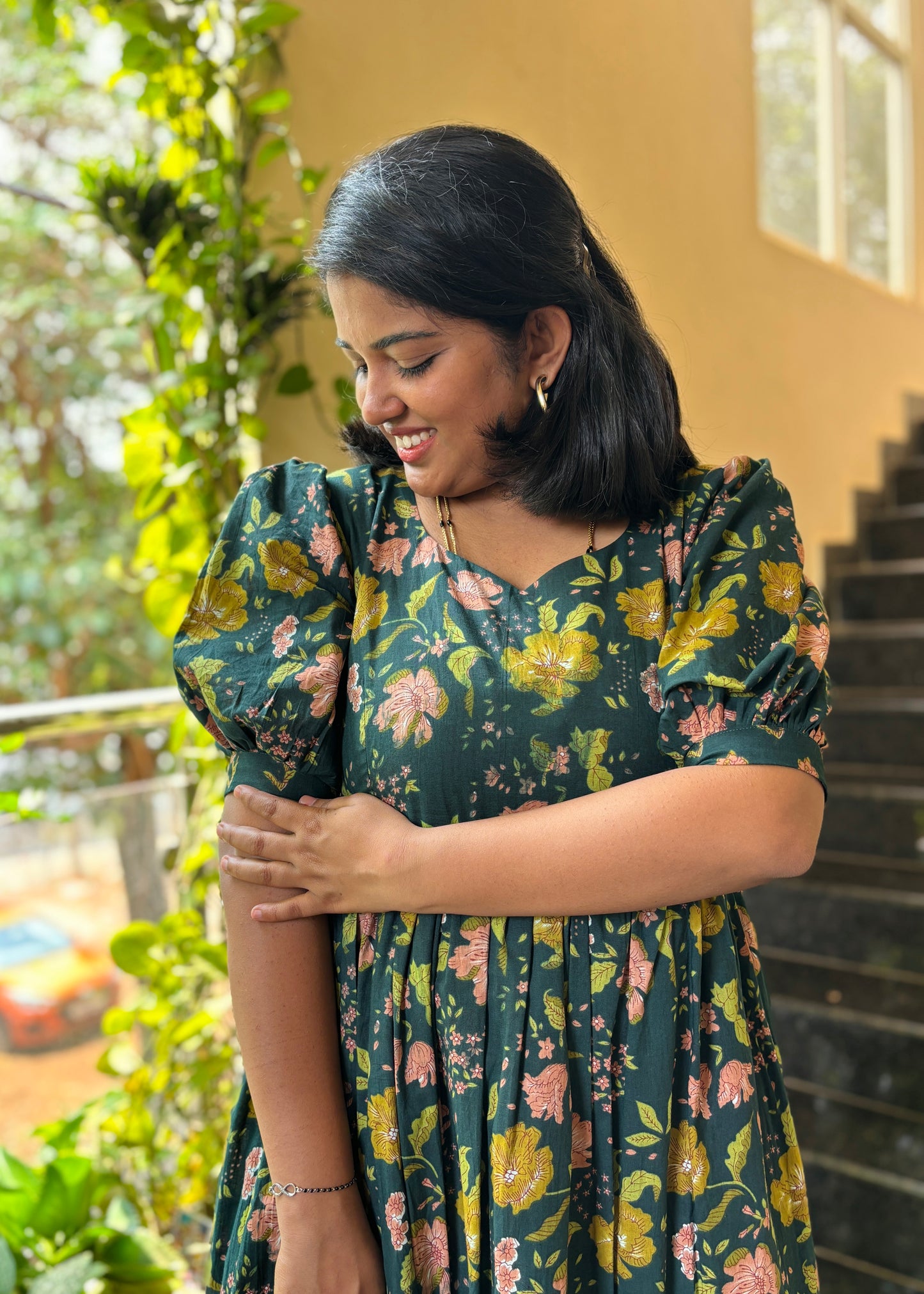 Elisa Floral Cotton Midi Dress