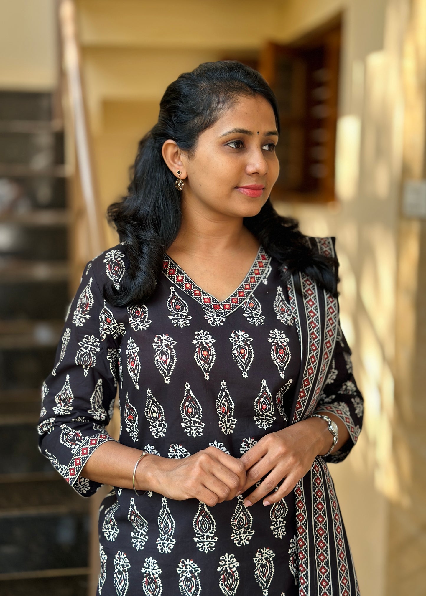Black straight Kurta set