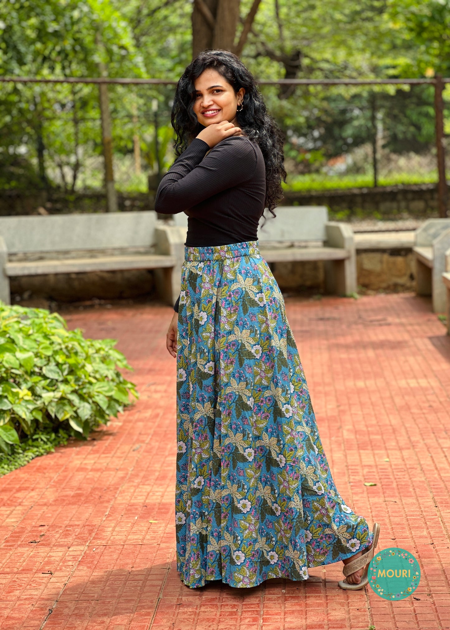 Blue Flared skirt
