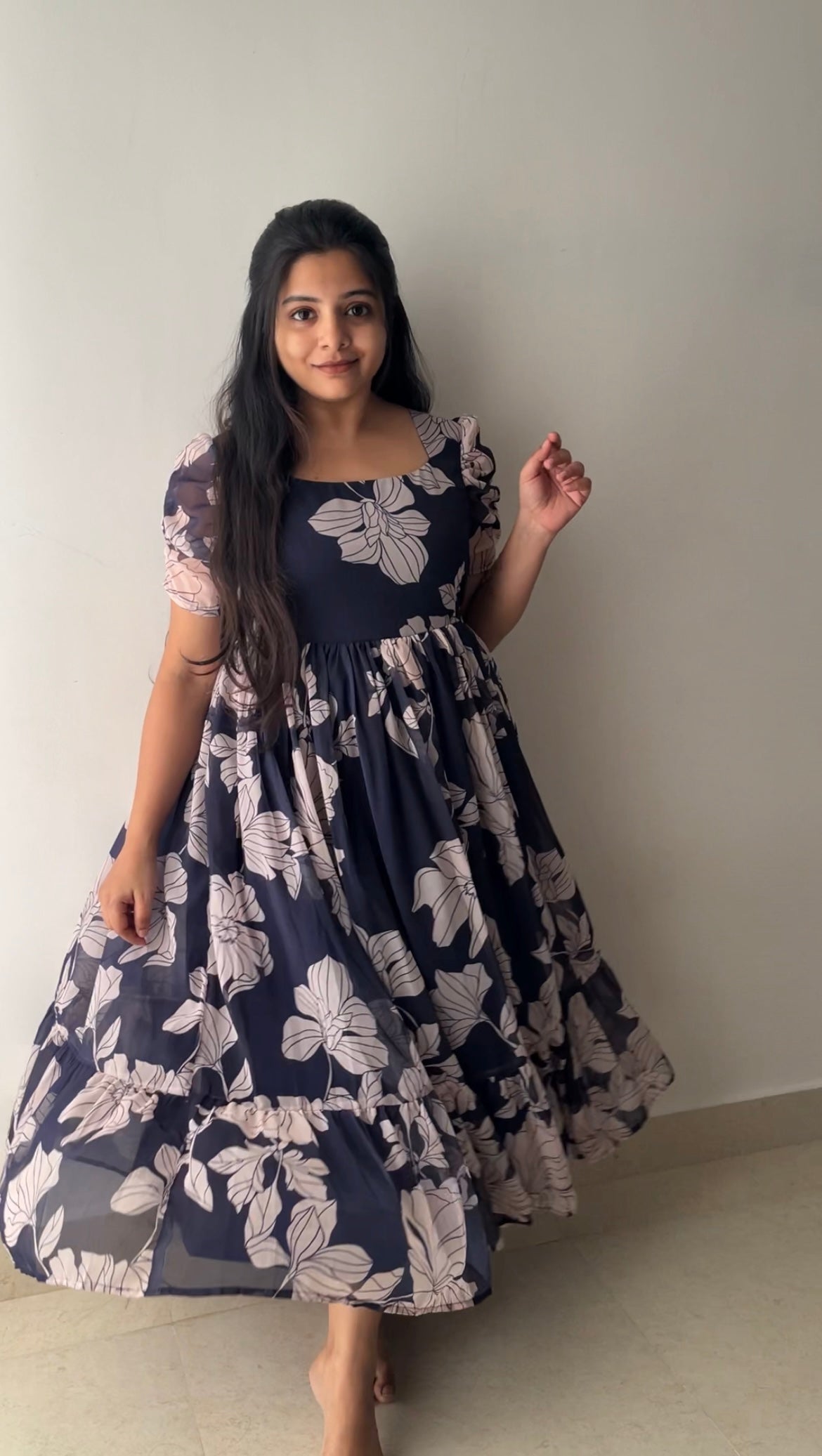 Celestia Navy Blue Midi Dress