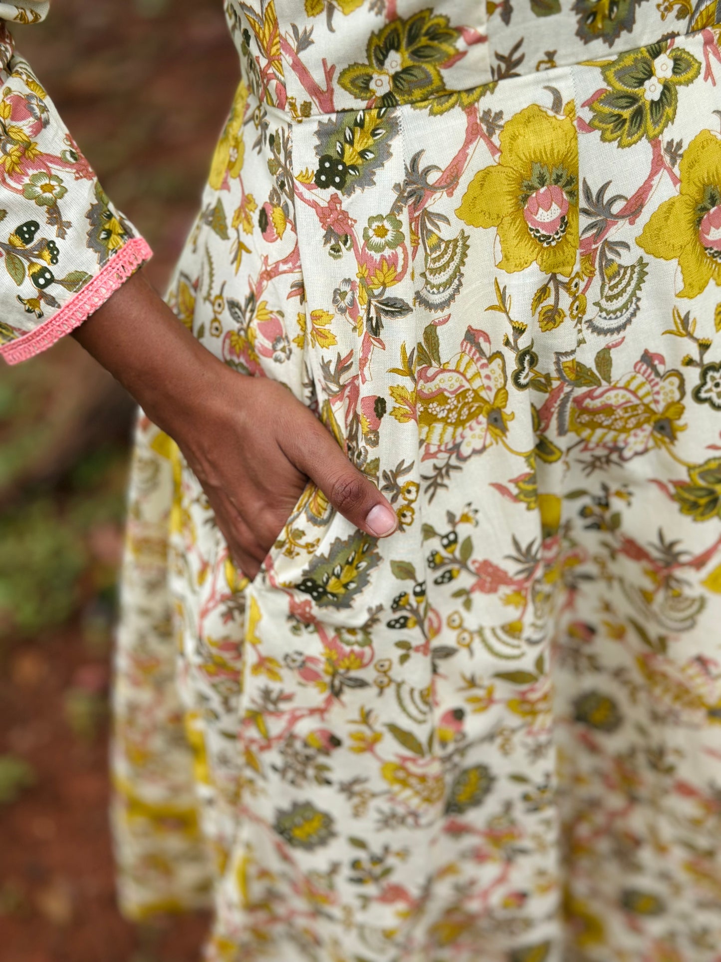 Yellow Floral Kali dress-Immediate Dispatch