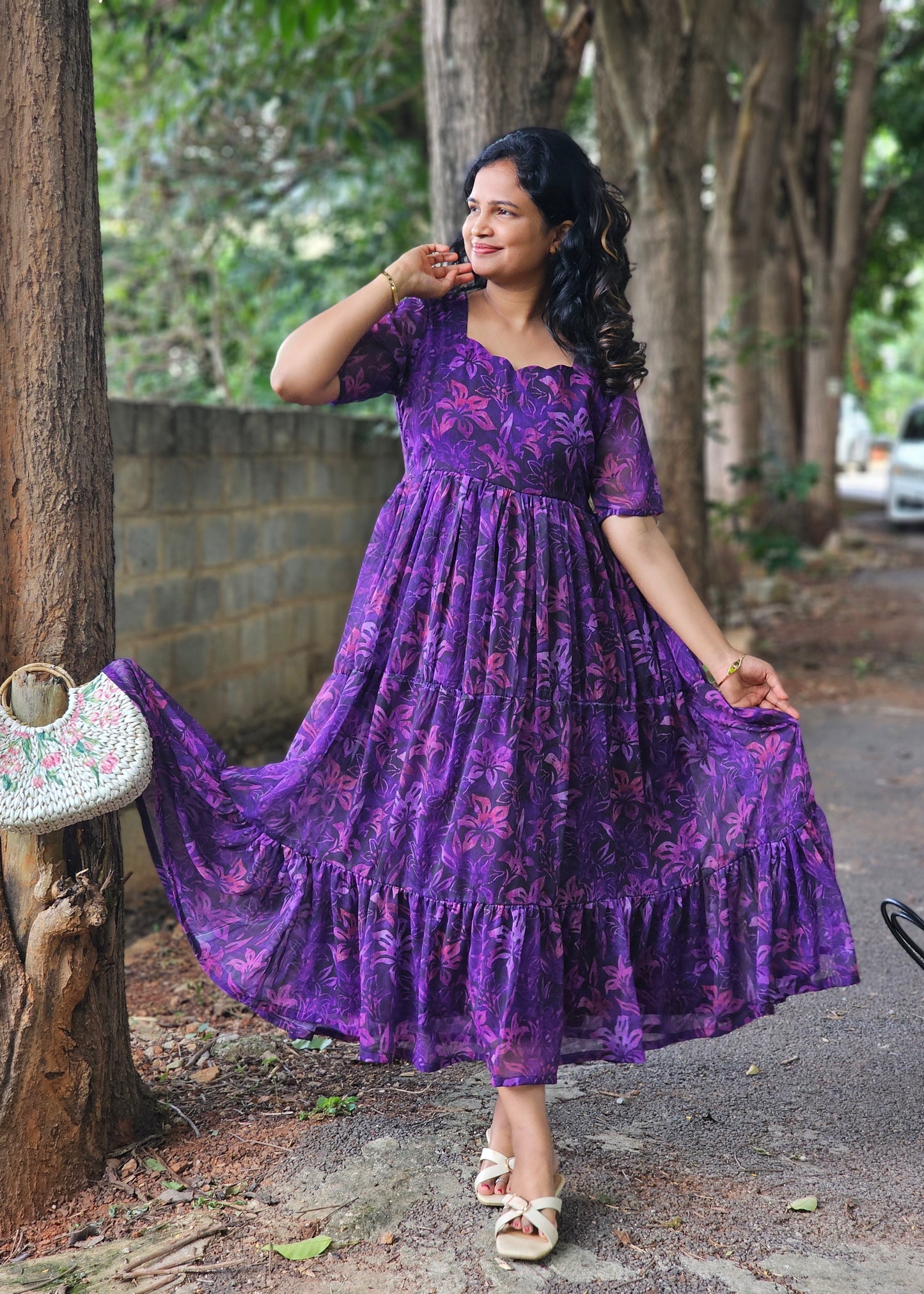 Violet Whimsy 3 tier dress