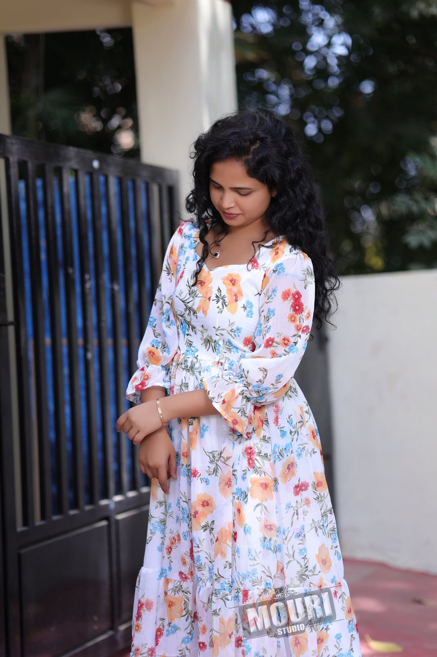 Meghalika White Floral Dress