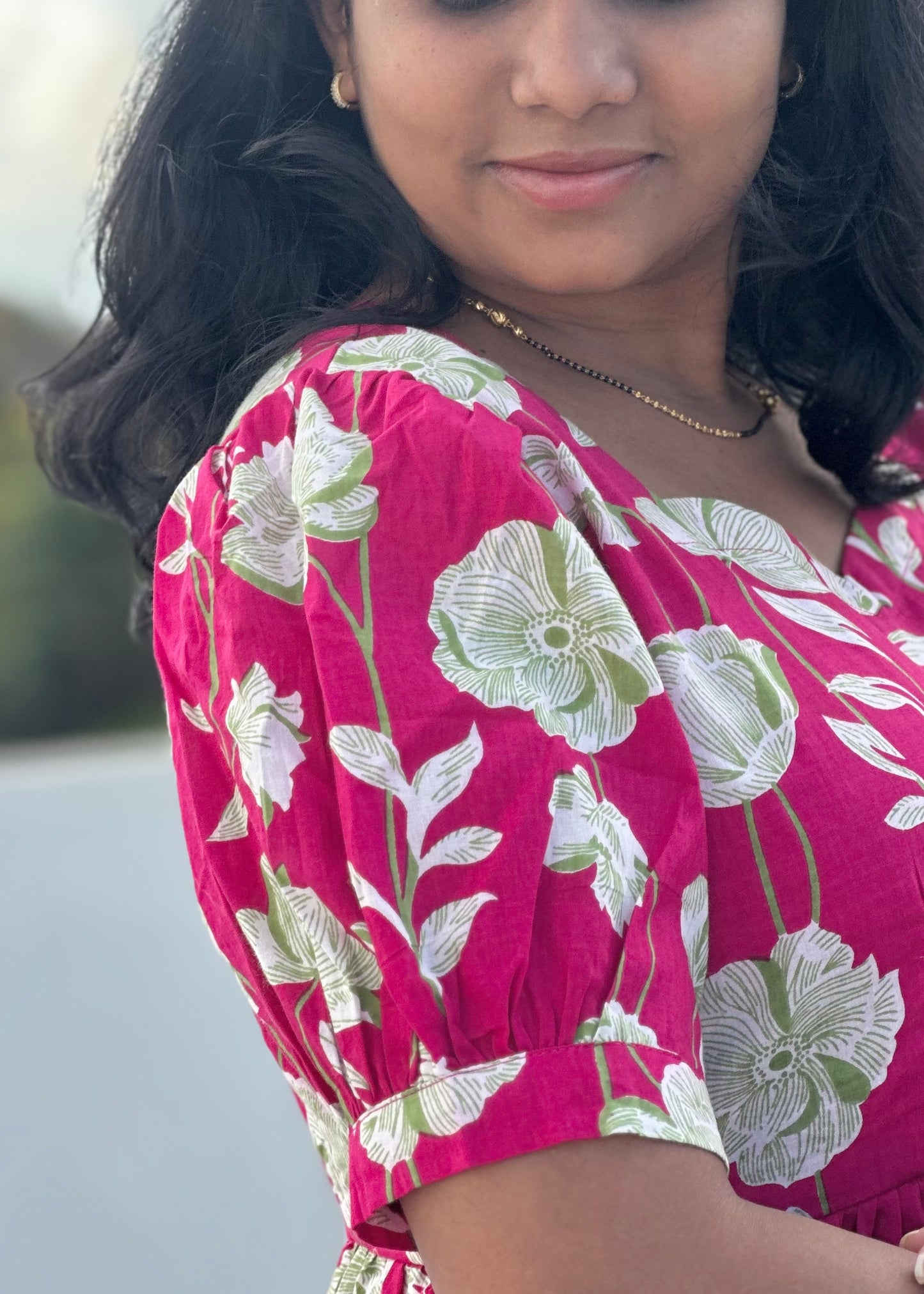 Fuchsia 3 tier dress-Immediate Dispatch