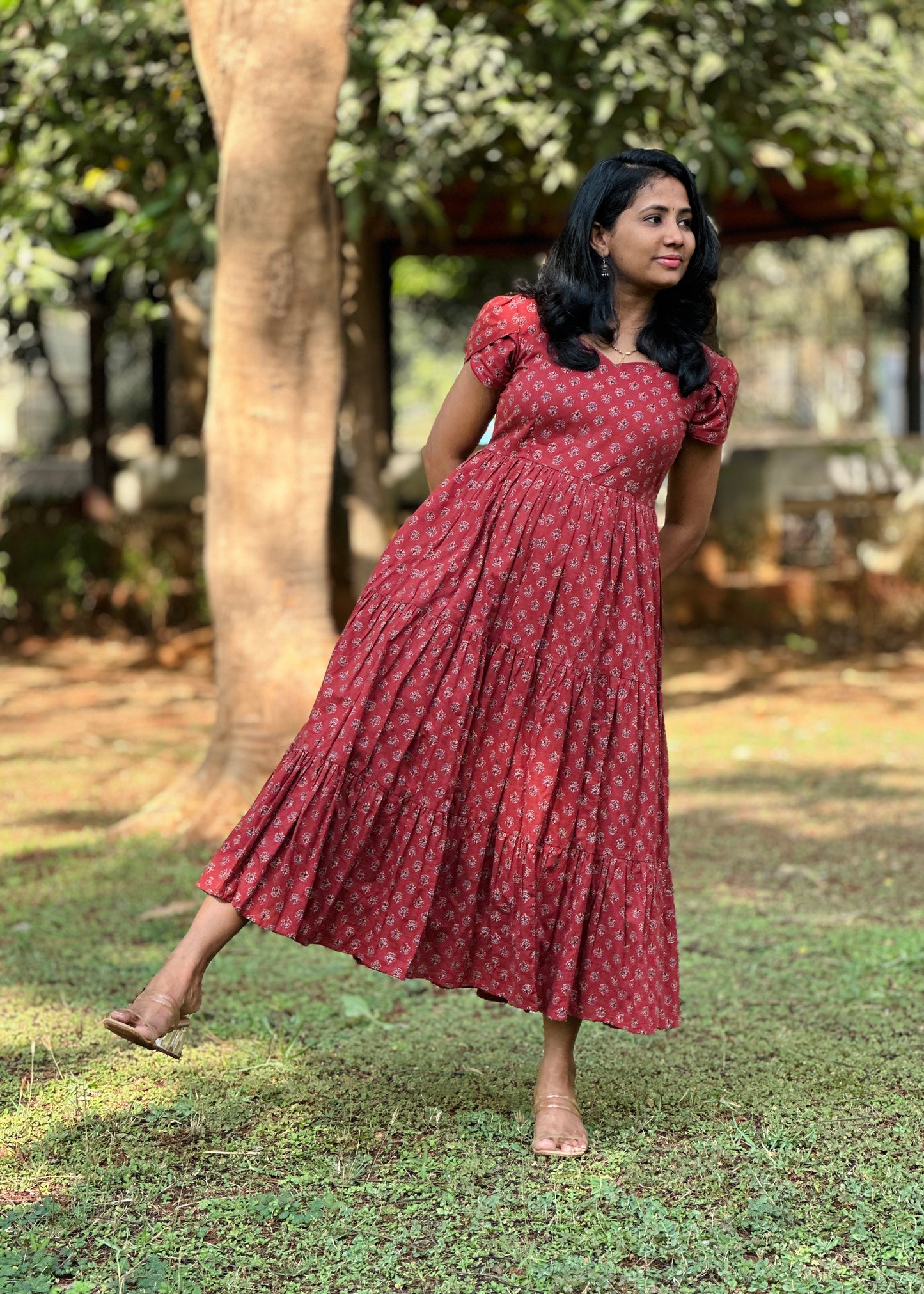 Crimson Charm 3 tier dress