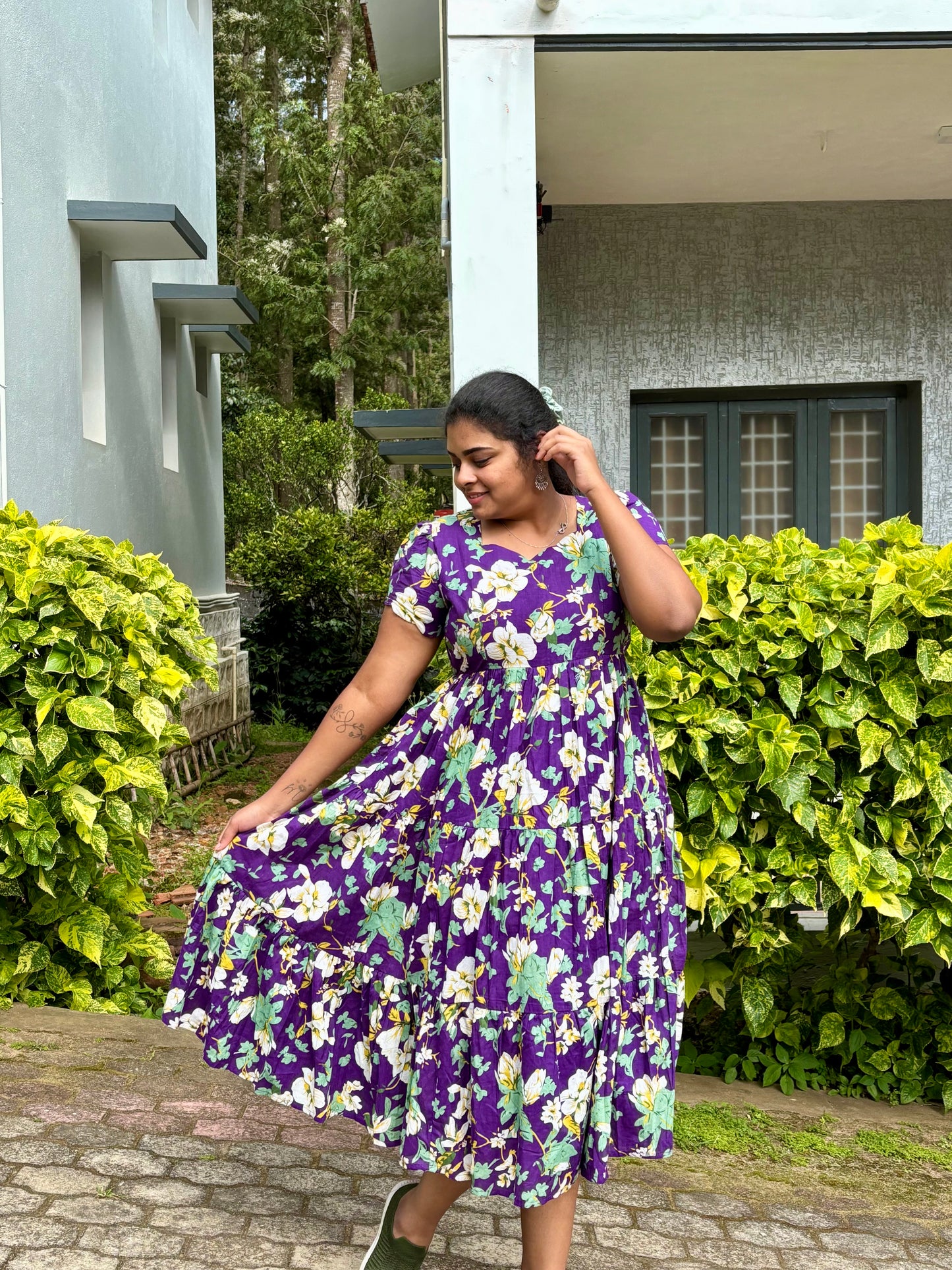 Aubergine 3 tier dress-Immediate Dispatch