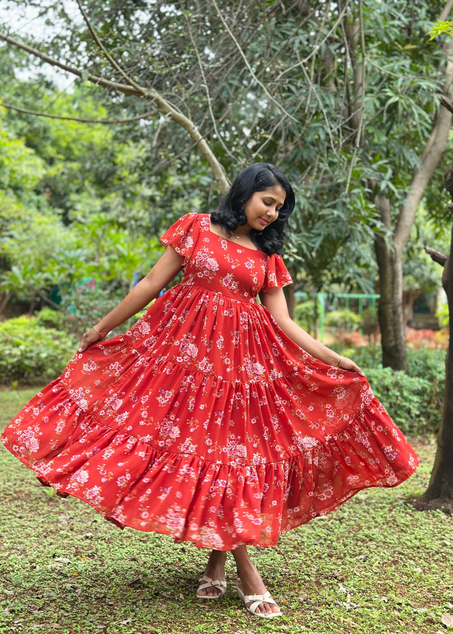 Cherry Bloom 3 tier dress